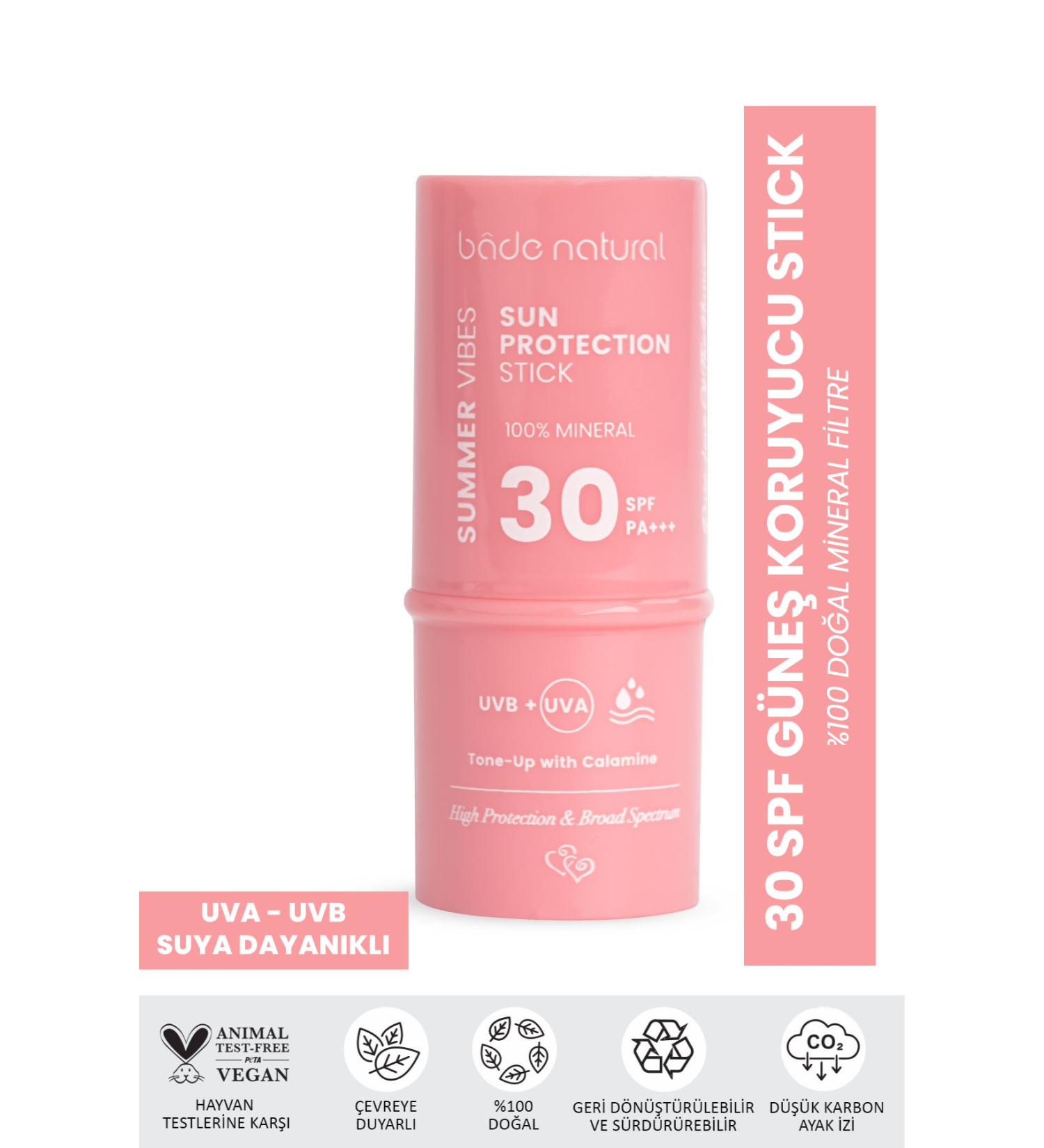 Bade Natural Pink 0 Mineral Filter and Natural Sunscreen Stick 30 Spf Calamine - Buy Online on GoSupps.com