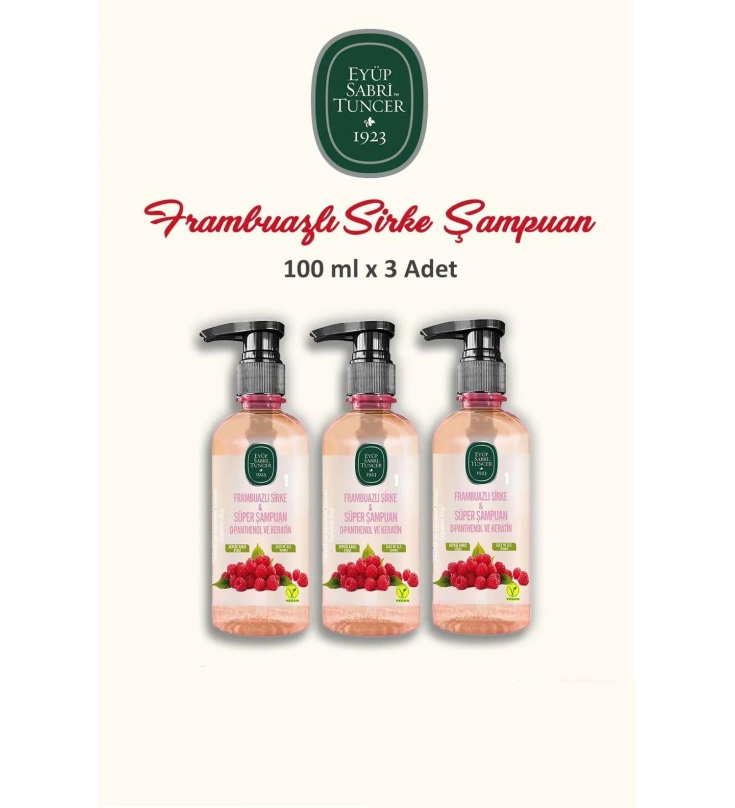 Ey p Sabri Tuncer Vinegar Shampoo Raspberry 100 ml 3 Pieces