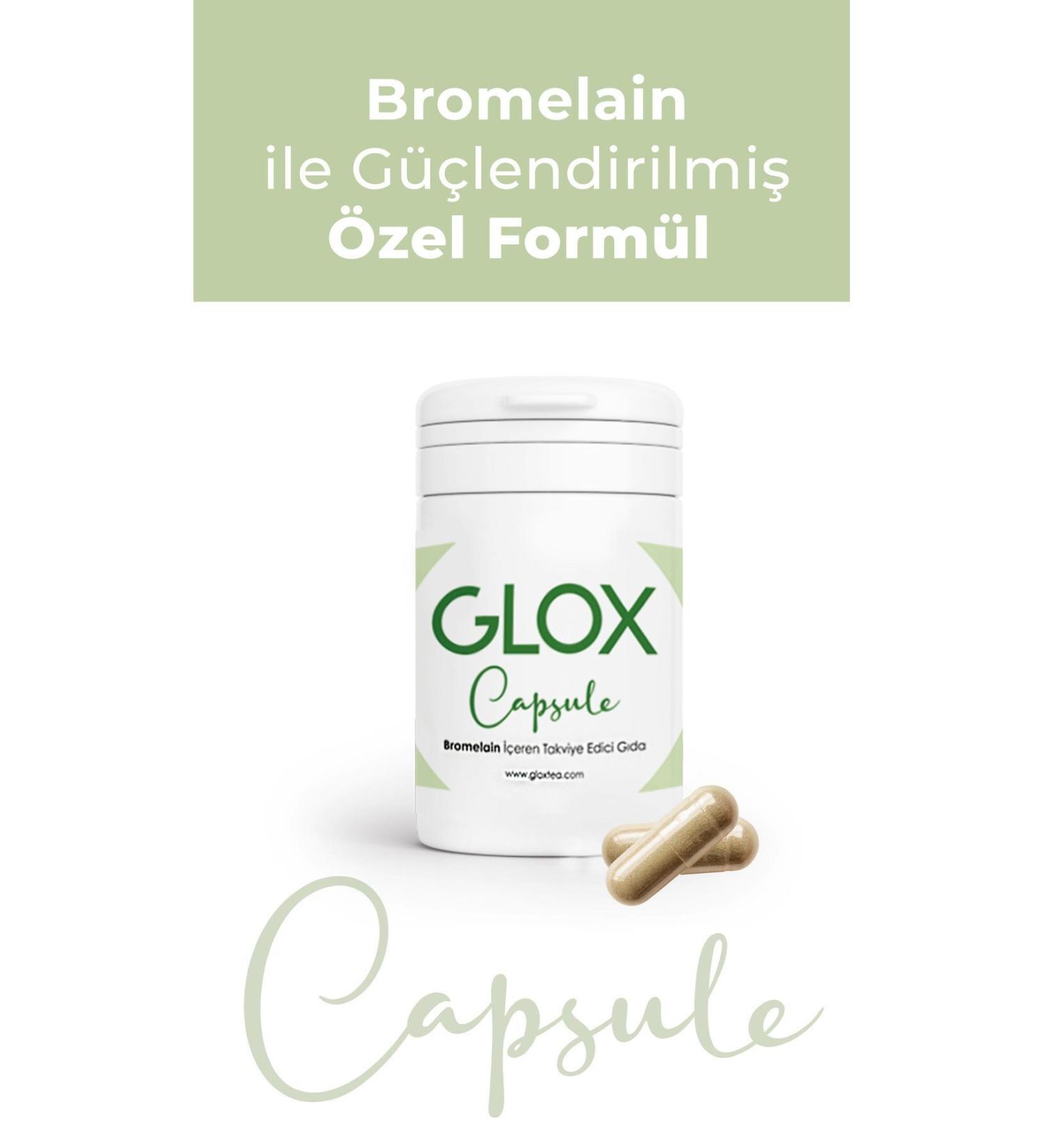 Glox Tea Food Supplement Containing Bromelain And Collagen