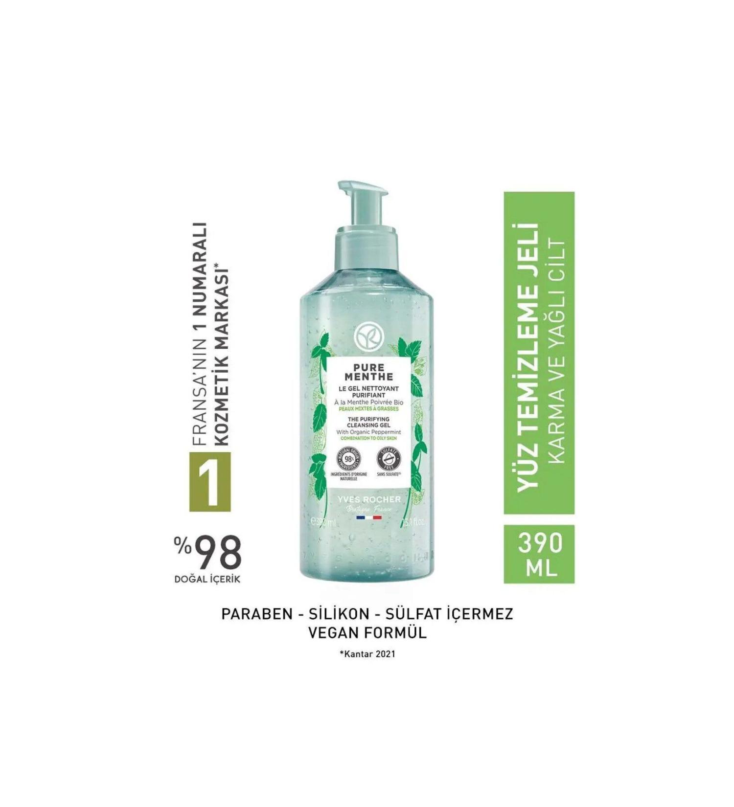 Yves Rocher - Face Wash Gel - Combination and Oily Skin / Pure Menthe - 390ml - Buy Online on GoSupps.com
