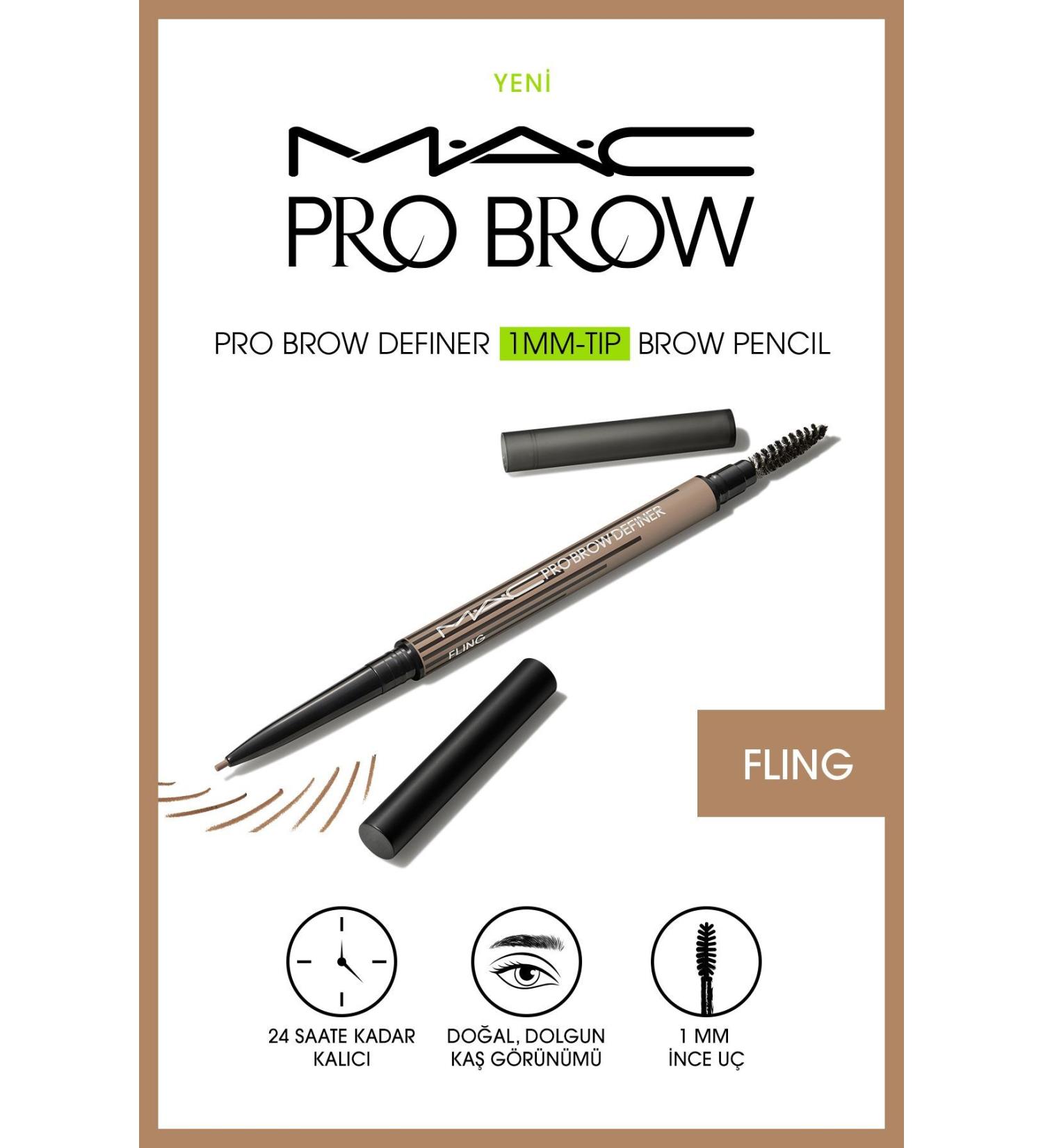 Mac FLING - 24 Hours Lasting Pro Brow Definer 1MM Tip Brow Pencil Eyebrow Spoolie
