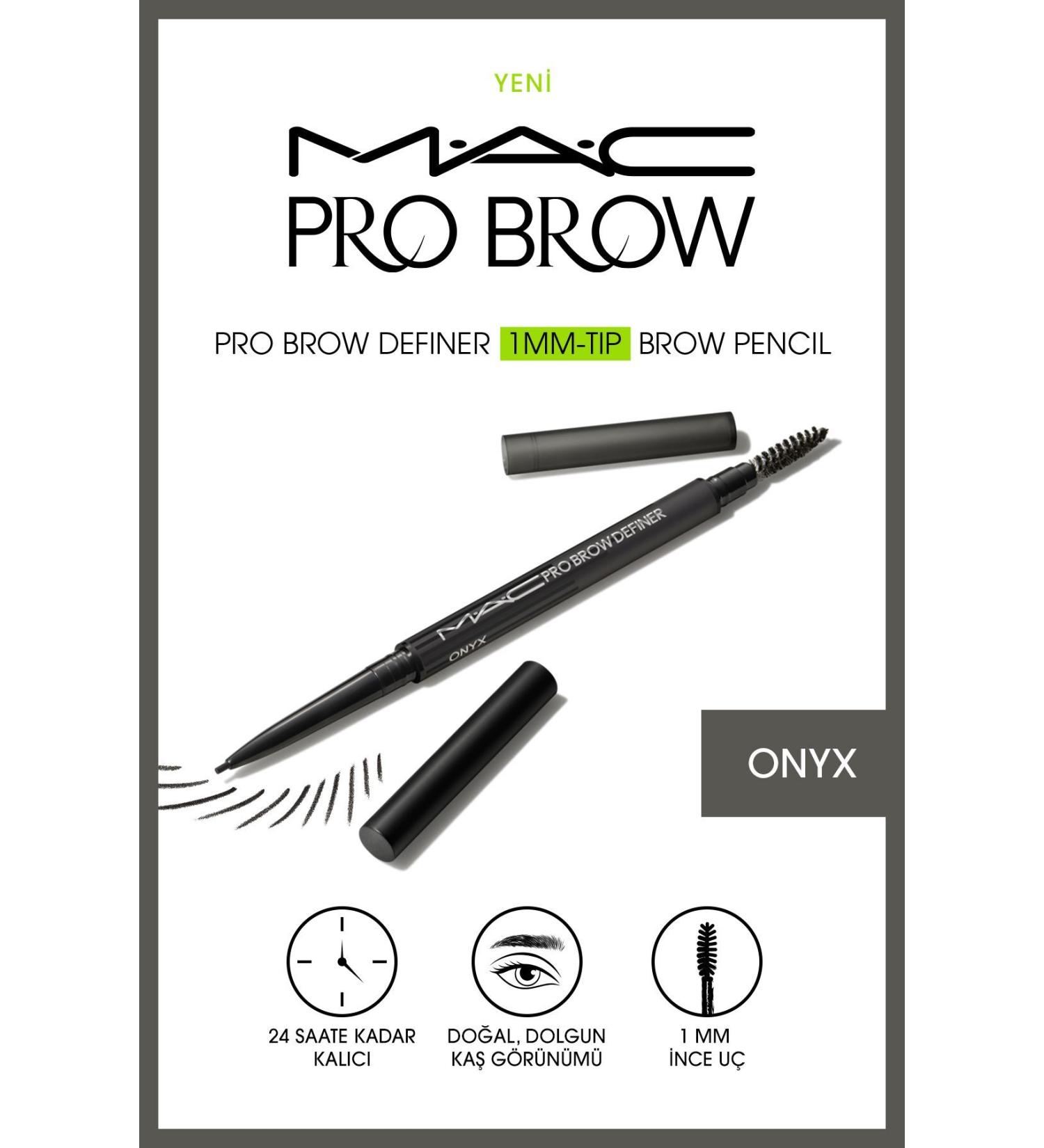 Mac ONYX - 24 Hours Lasting Pro Brow Definer 1MM Tip Brow Pencil Eyebrow Spoolie - Buy Online on GoSupps.com