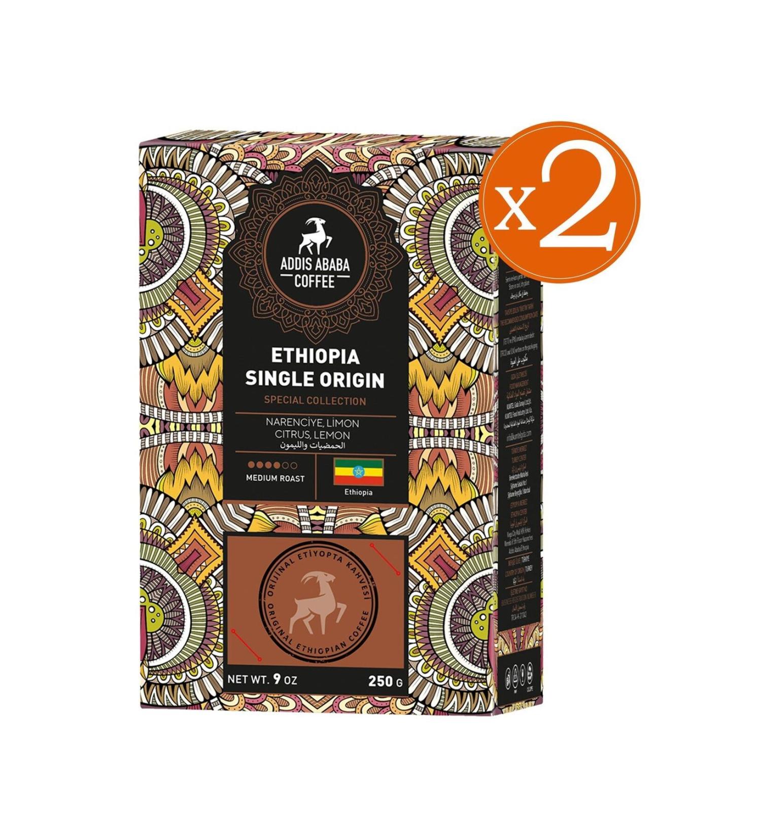 Addis Ababa Coffee Ethiopia Single Origin Coffee 2 Pcs Advantageous Package 500 grams - Buy Online on GoSupps.com