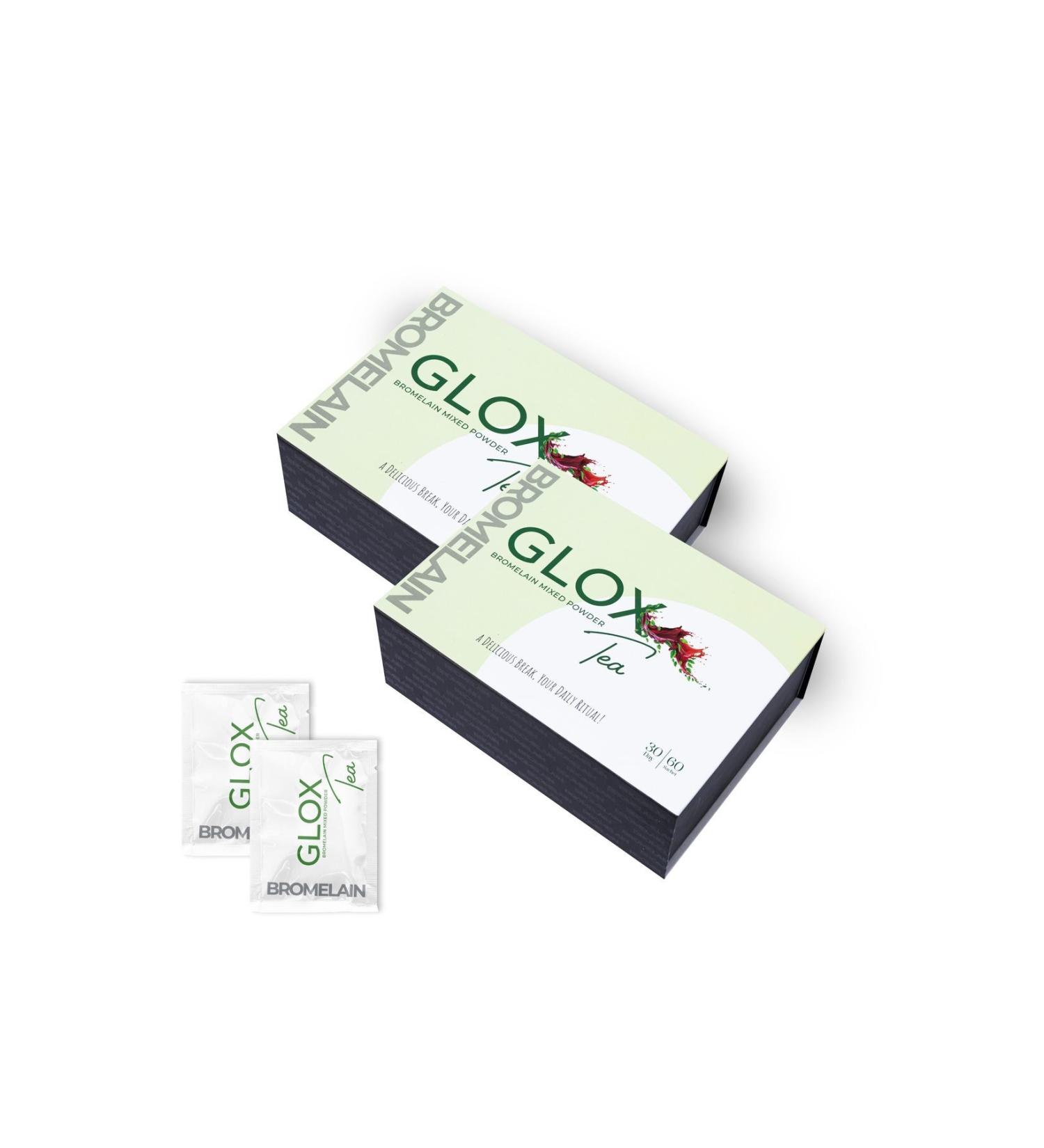 Glox Tea Bromelain Herbal Tea Helping to Regulate Metabolism 60 Days Use - Buy Online on GoSupps.com