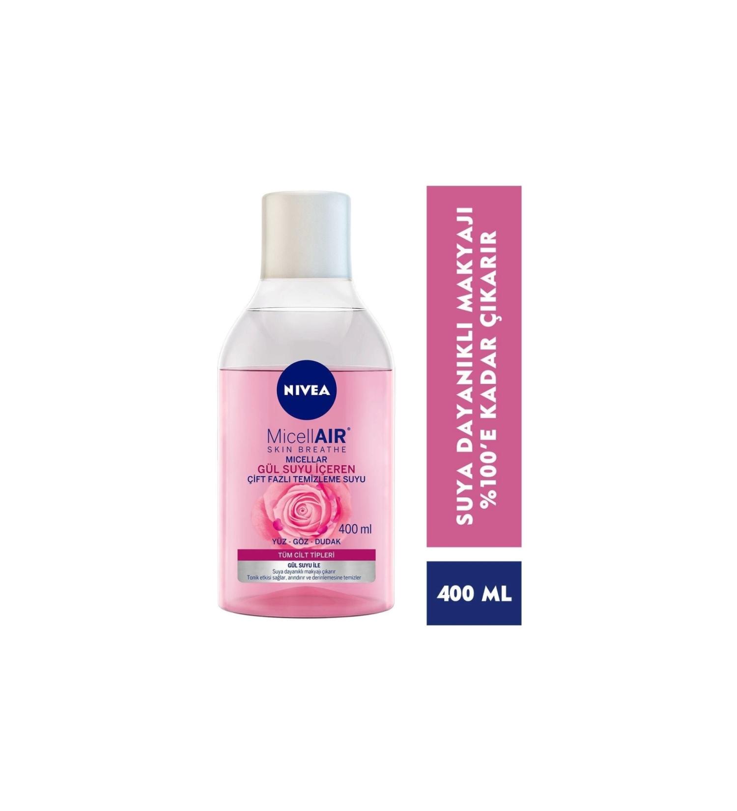 NIVEA Dual Phase Make-Up Remover Water with Rose Water 400 ml