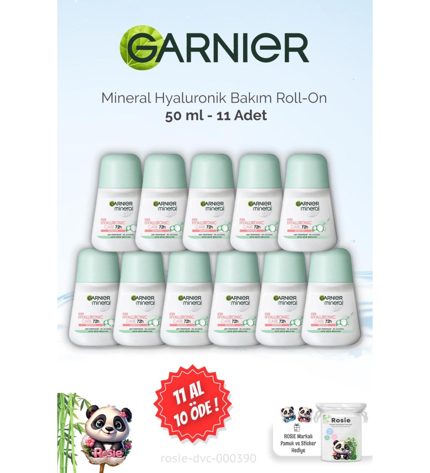 Garnier BUY 11 PAY 10 Garnier Mineral Hyaluronic Care 72H Roll-On 50 ml and ROSIE - Buy Online on GoSupps.com