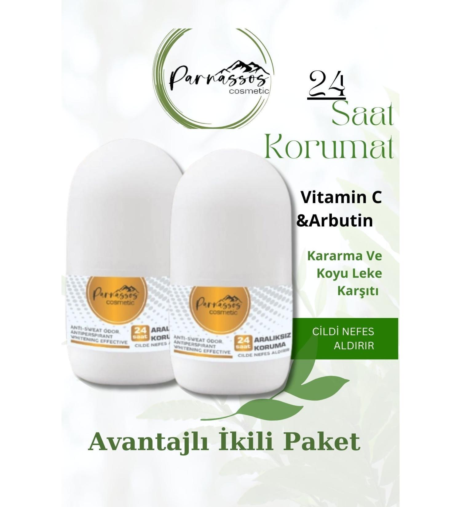 Parnassos Cosmetic Vegan Unisex Roll-on 50 ML (Set of Two) Vitamin C and Whitening Effect