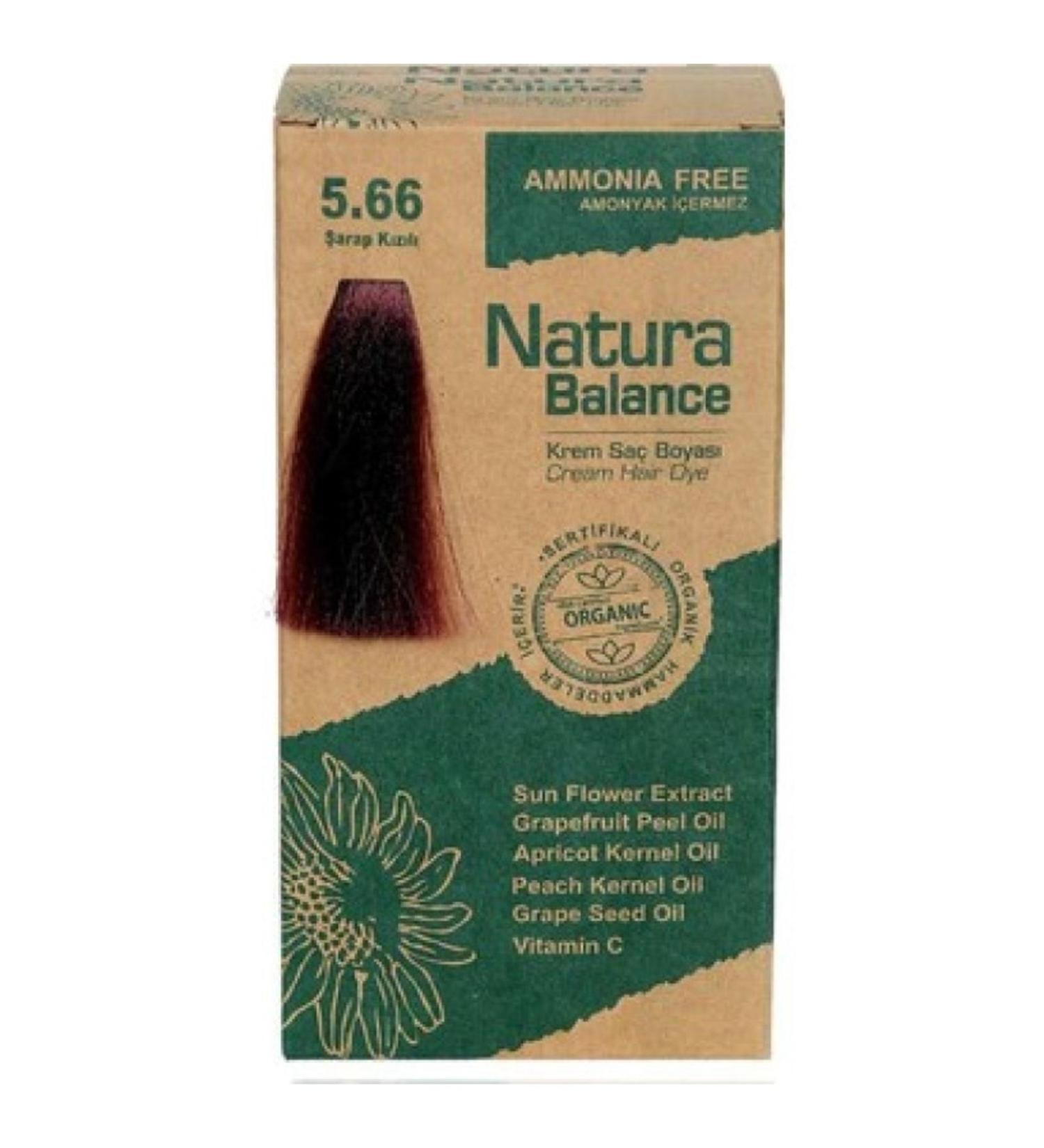 NATURABALANCE Natura Balance Cream Hair Dye - Organic Certified Wine Red 5.66
