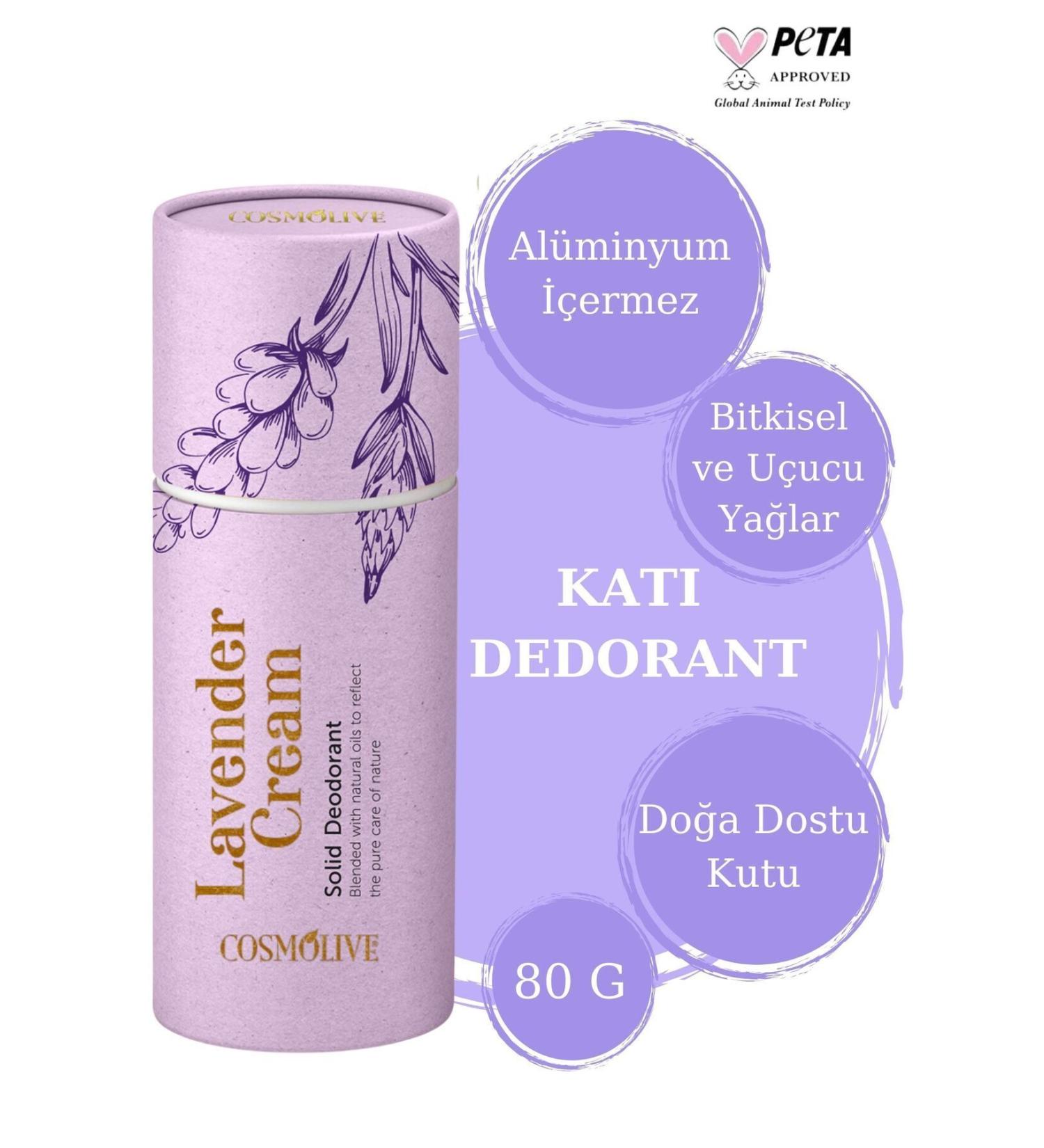 Cosmolive Natural Roll On Stick Underarm Deodorant Organic Roll-On Unscented Lavender Cream 80gr - Buy Online on GoSupps.com