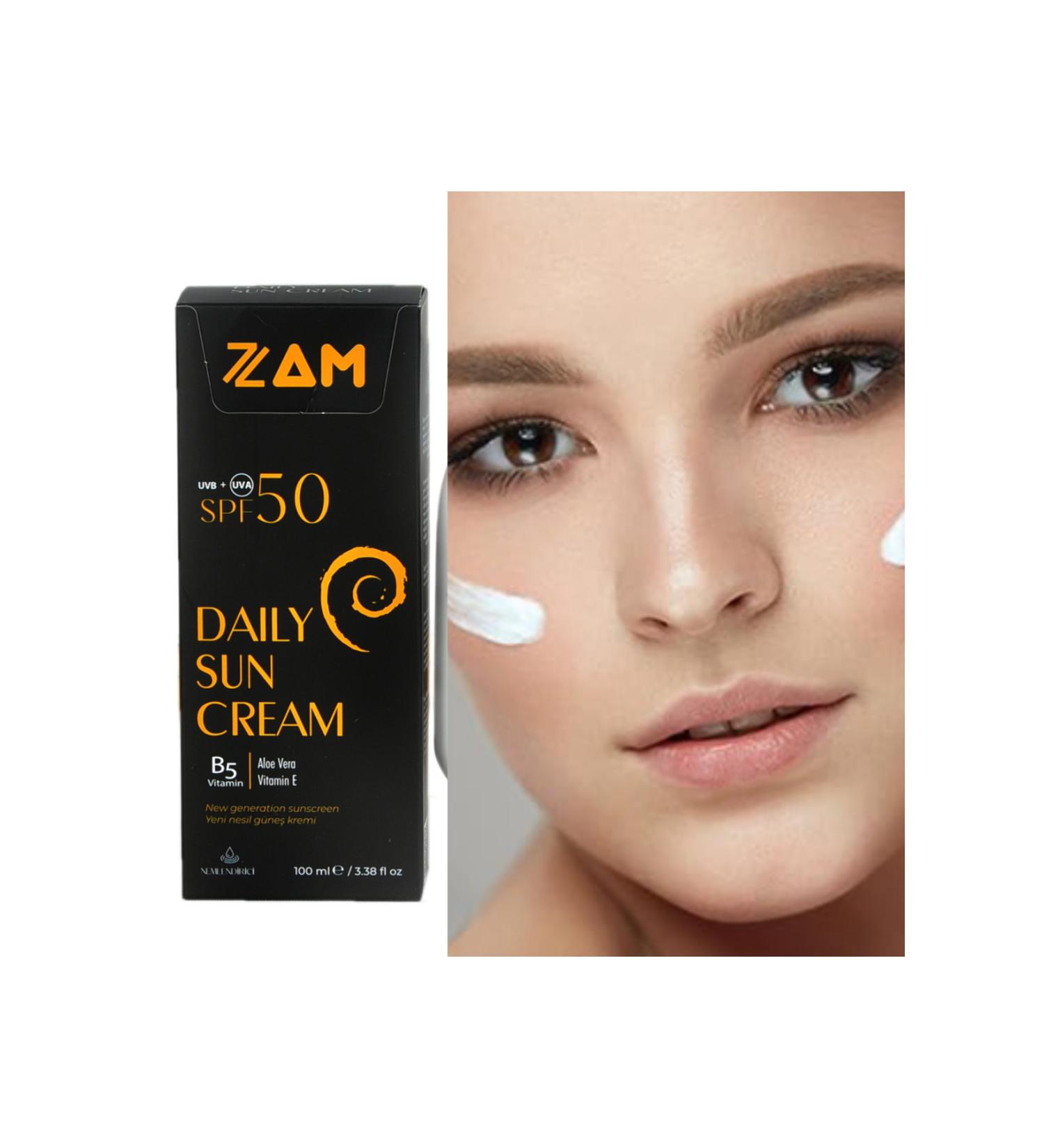 7zam Sun Cream 100 ml Face and Body Spf50 Prevents Stain Formation and Adds Brightness to the Skin