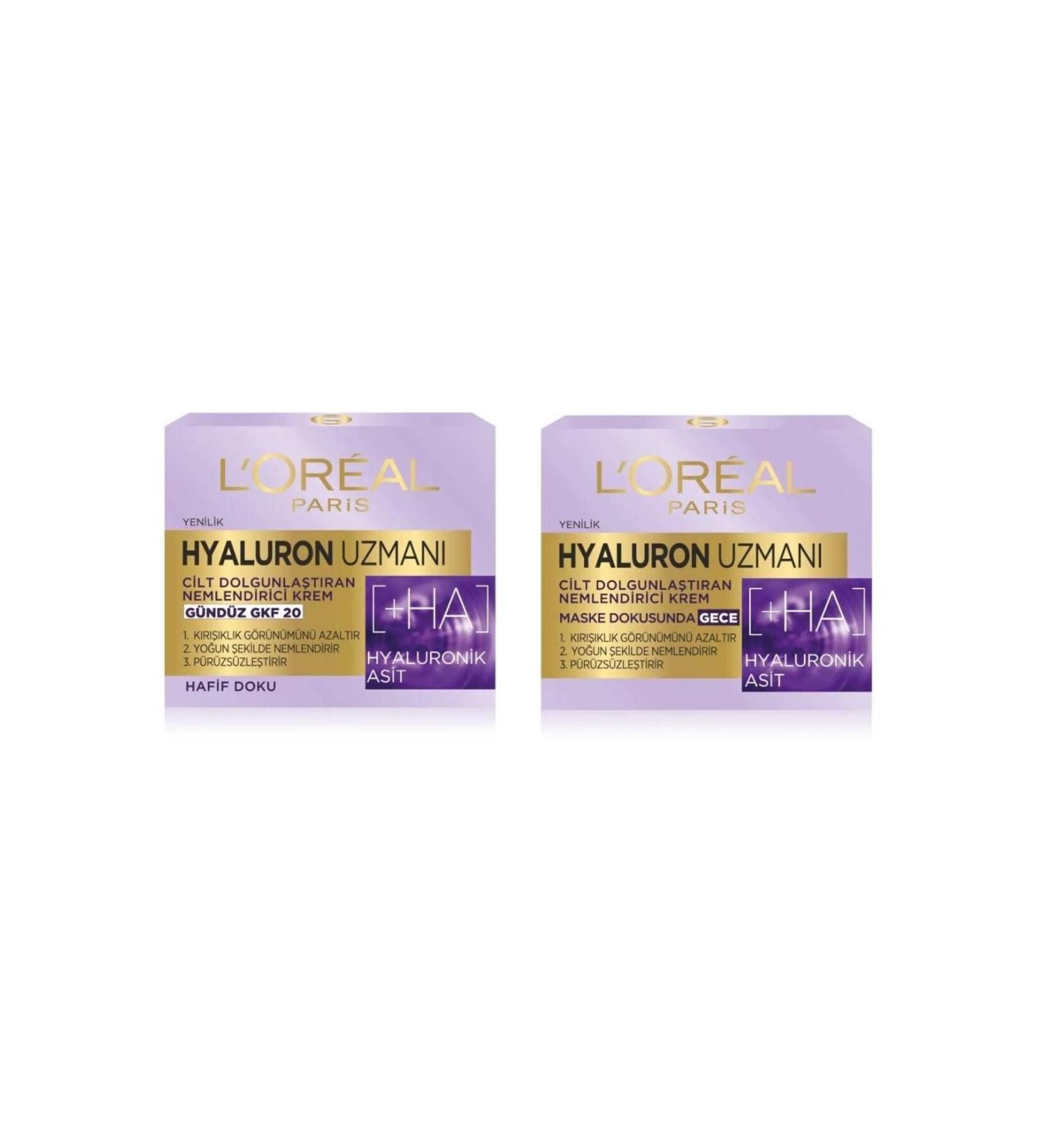 L'Oreal Paris Hyaluron Expert Skin Plumping Moisturizing Cream Day and Night - Buy Online on GoSupps.com