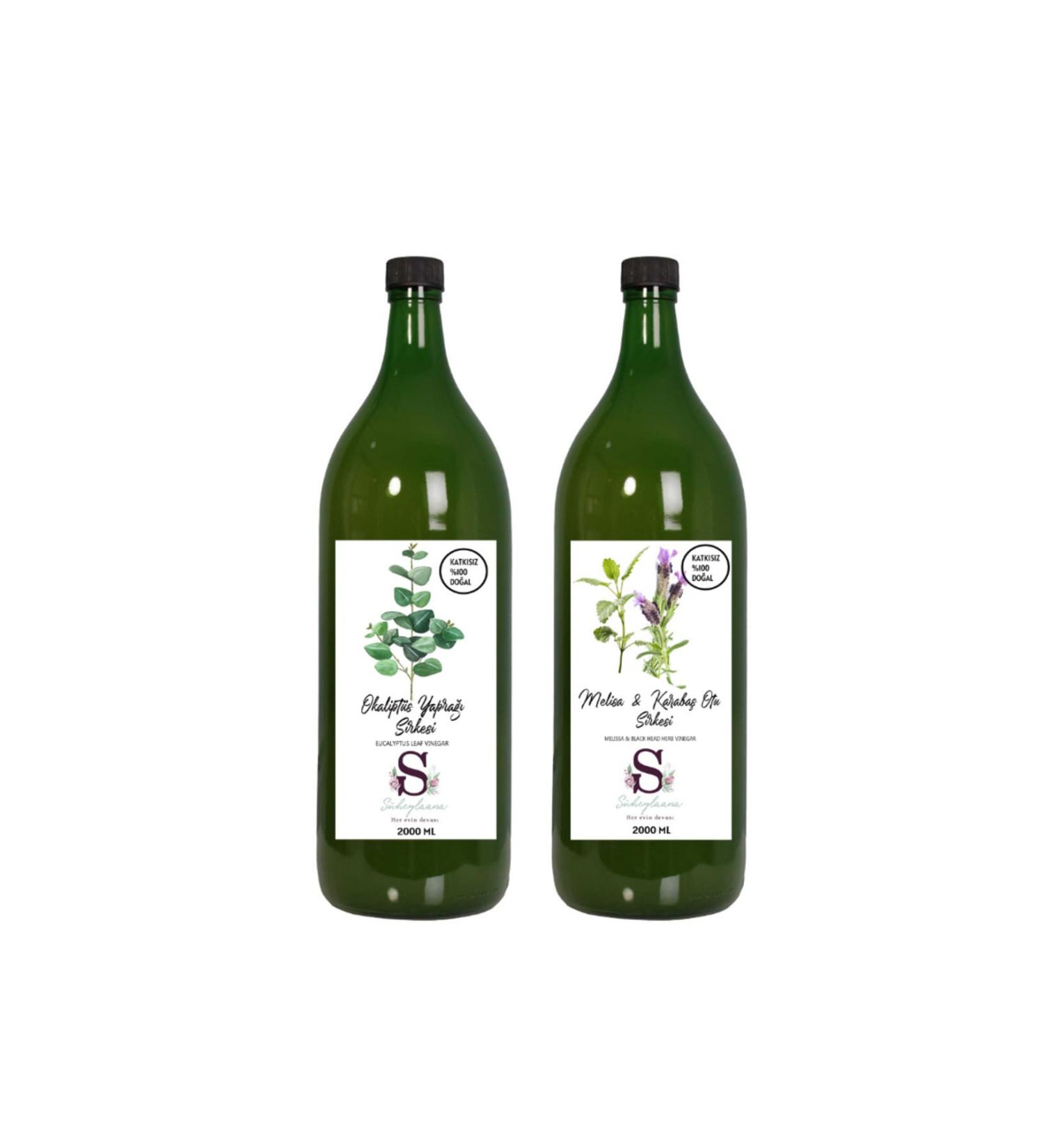 Suheylaana Natural Eucalyptus Leaf Vinegar 2000 ml and Melissa & Black Pepper Vinegar 2000 ml