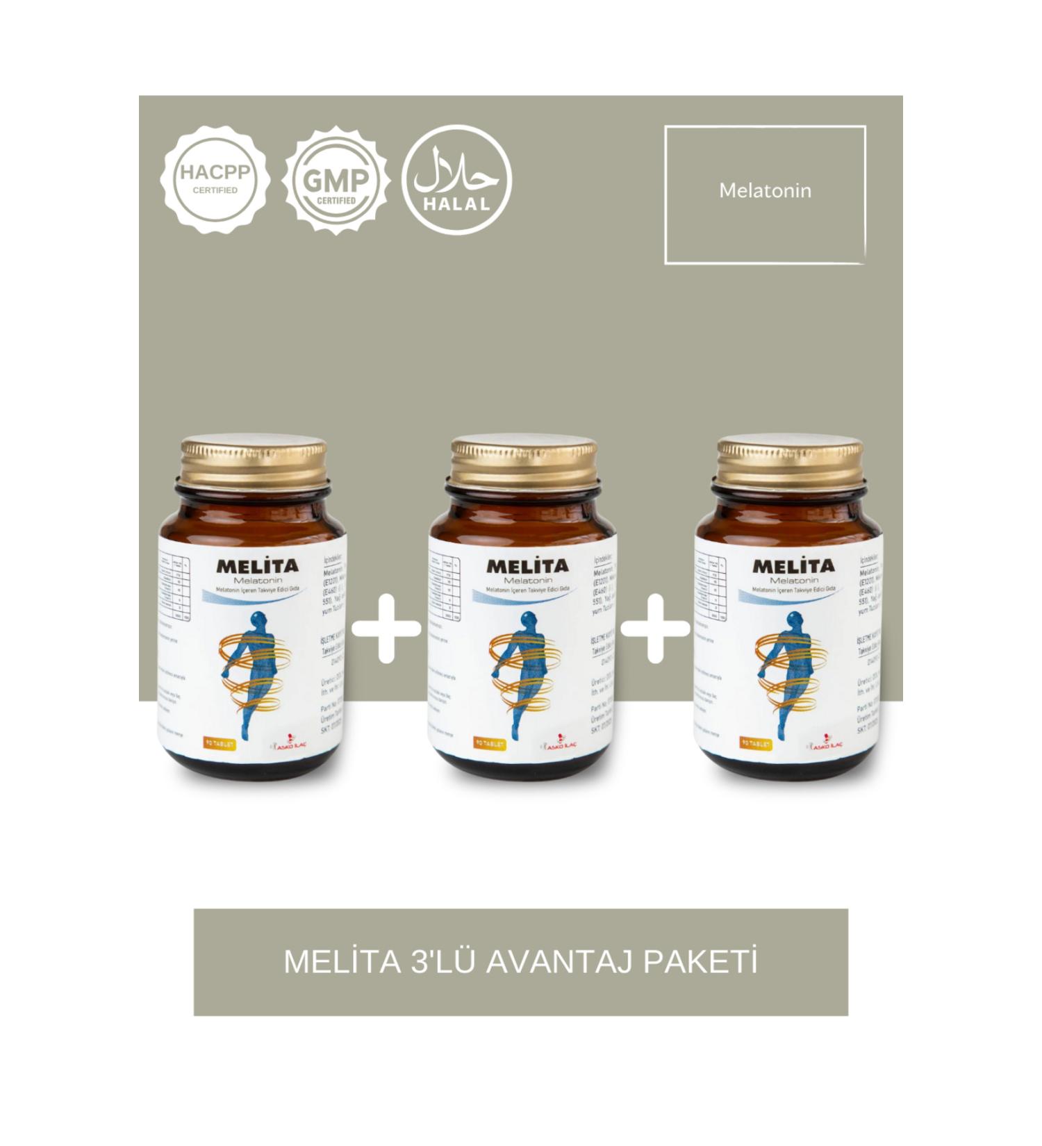 Melita MELATONIN CONTAINING SLEEP QUALITY SUPPLEMENTARY FOOD - 90 TABLETS - Buy Online on GoSupps.com