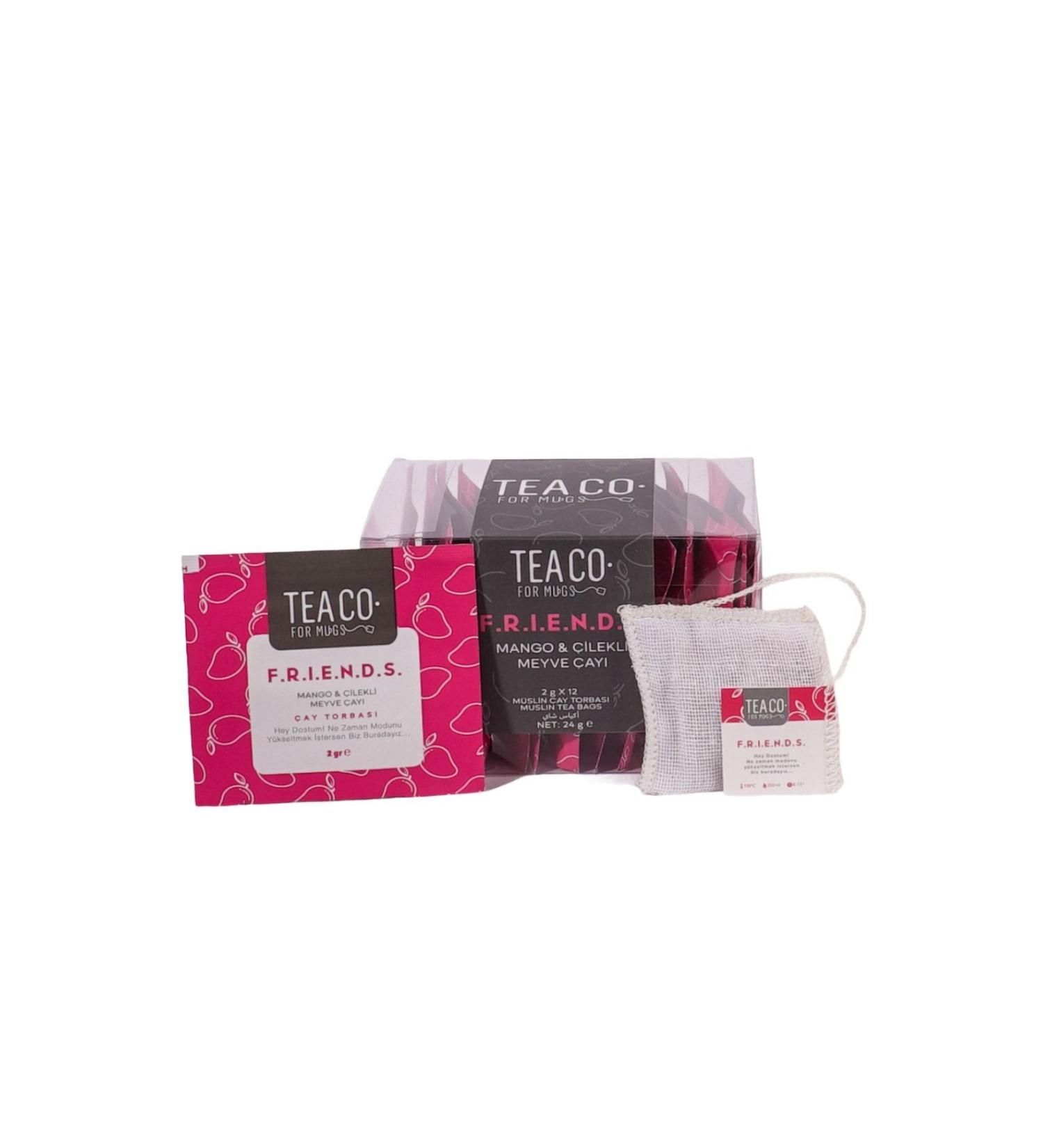 TEA CO Friends - Mango and Strawberry Fruit Tea Muslin Tea Bag - Buy Online on GoSupps.com