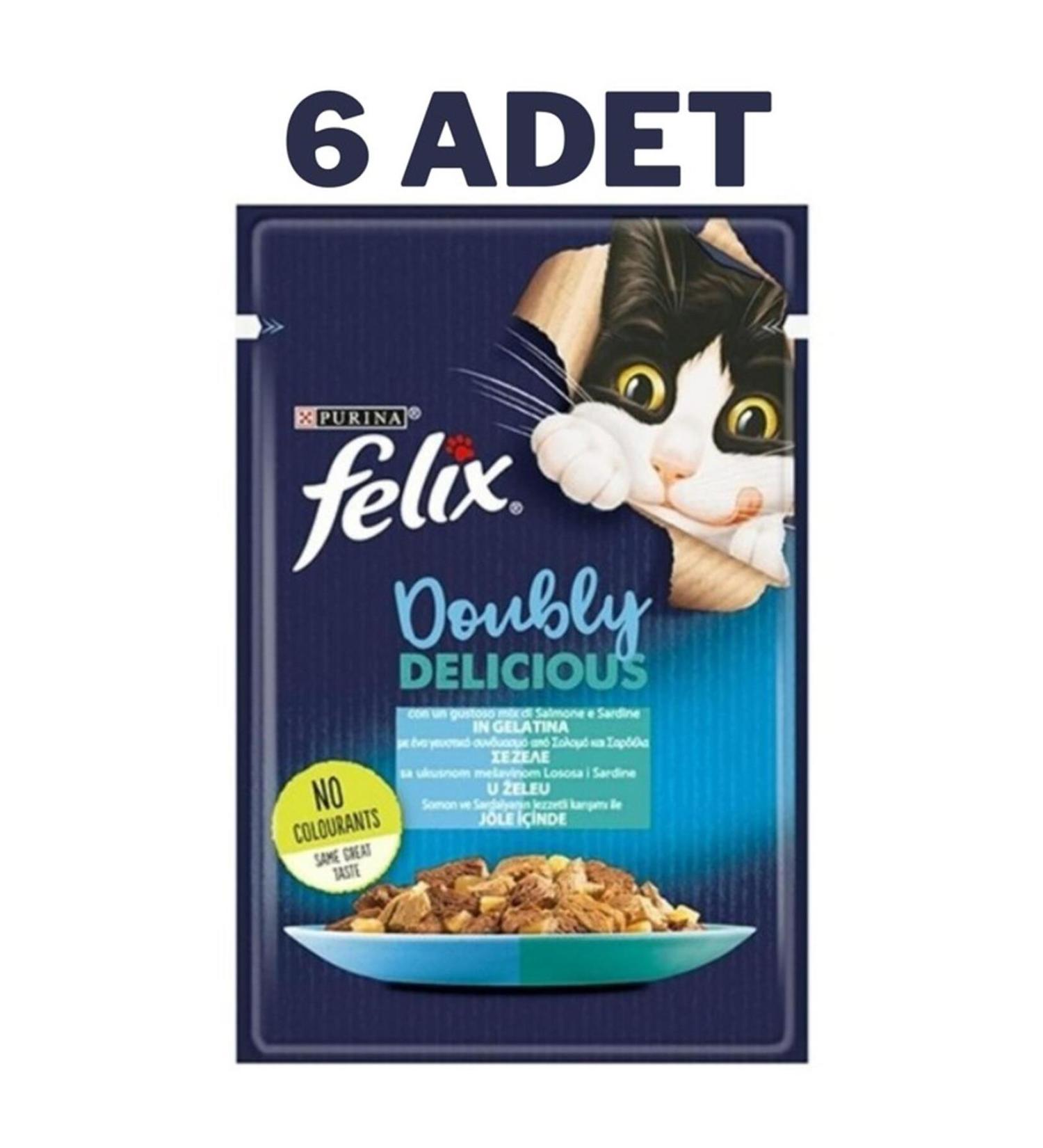 FELIX Felix Salmon & Sardine Adult Cat Canned Food 6x85 Gr