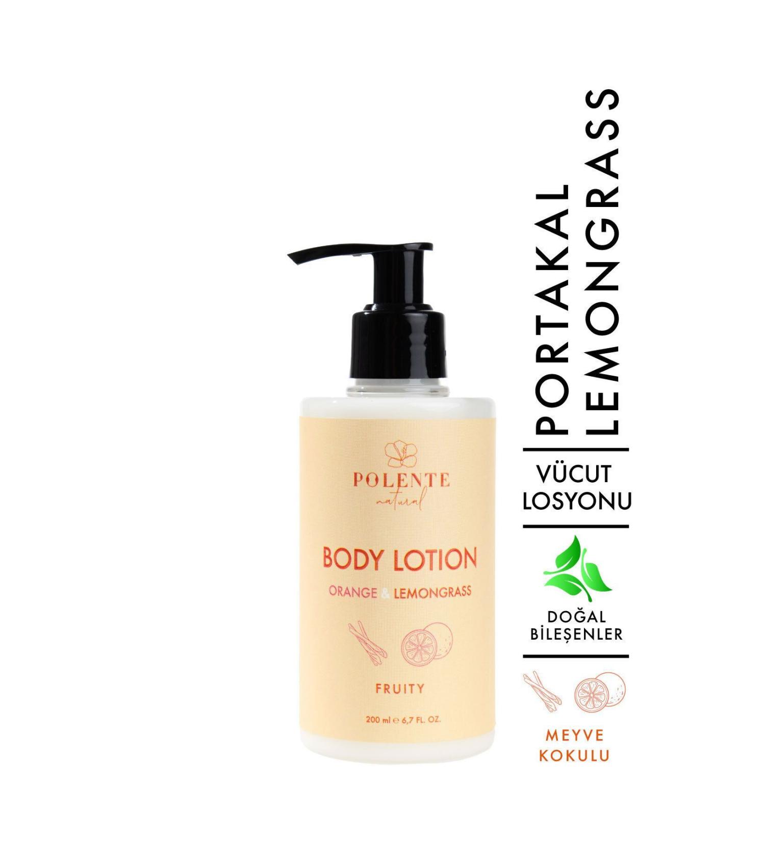 Polente Natural Body Lotion- Orange & Lemongrass (200 ML)