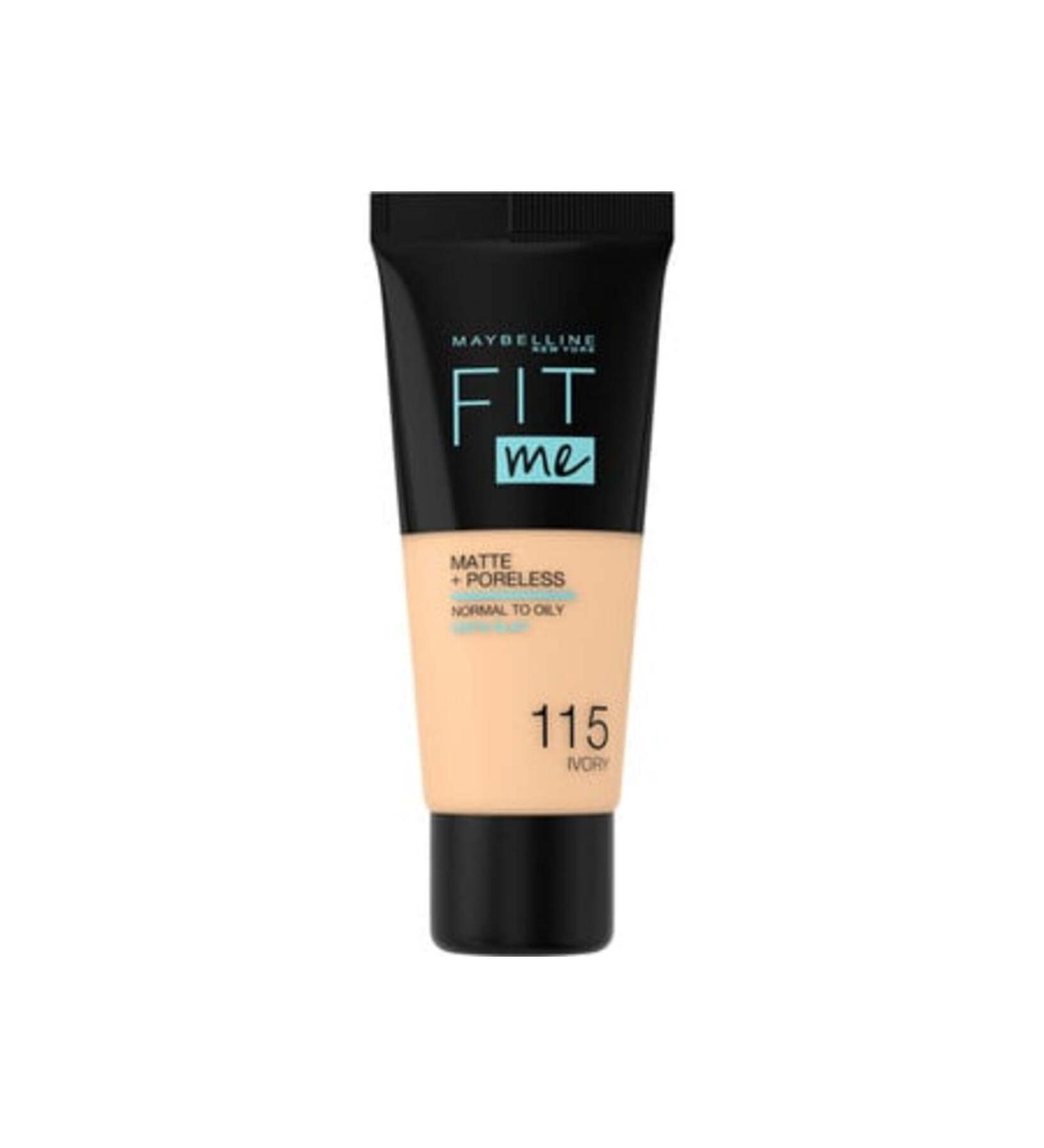 Baby ( CLAY MASK GIFT ) Maybelline New York Fit Me Matte+Poreless Foundation - 115 Ivory ( 1 PIECE )