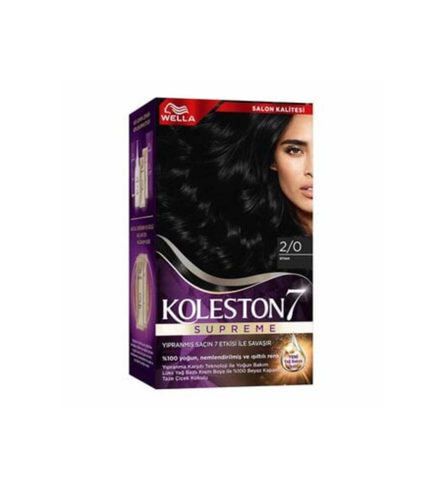Baby ( CLAY MASK GIFT ) Wella Koleston Supreme Hair Dye 2/0 Black ( 1 PIECE )