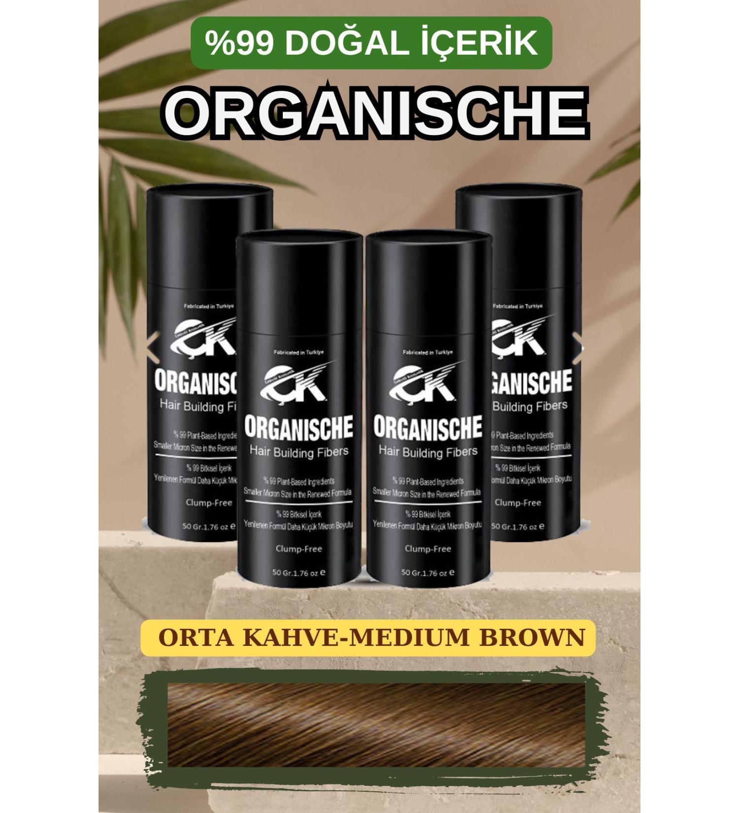 Organic Topik 50 Gr. X 4 Boxes 200 Grams Medium Brown Color Hair Volumizer 99% Herbal Content. - Buy Online on GoSupps.com