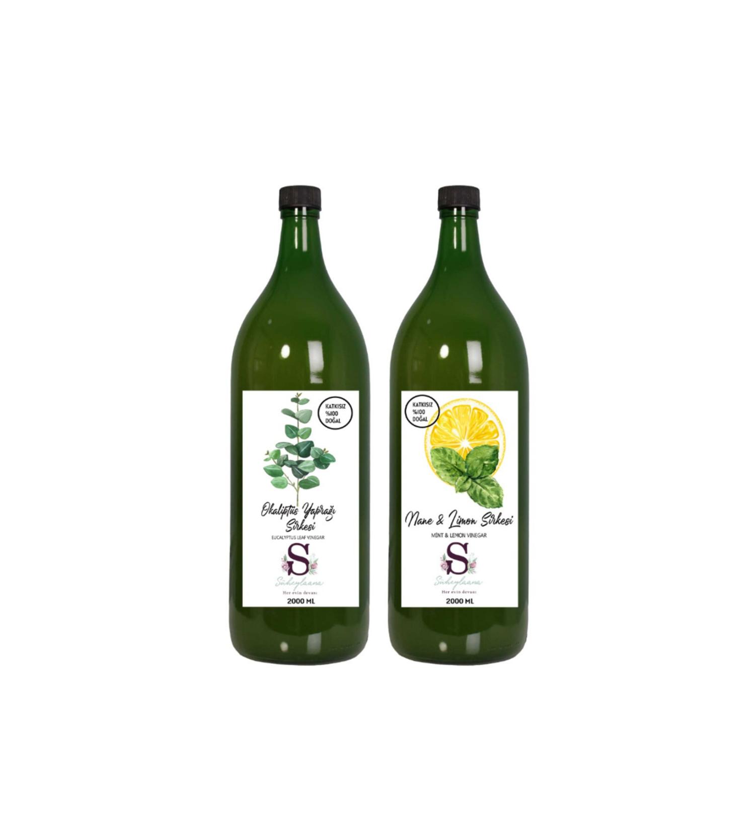 S heylaana Natural Eucalyptus Leaf Vinegar 2000 ml and Mint & Lemon Vinegar 2000 ml