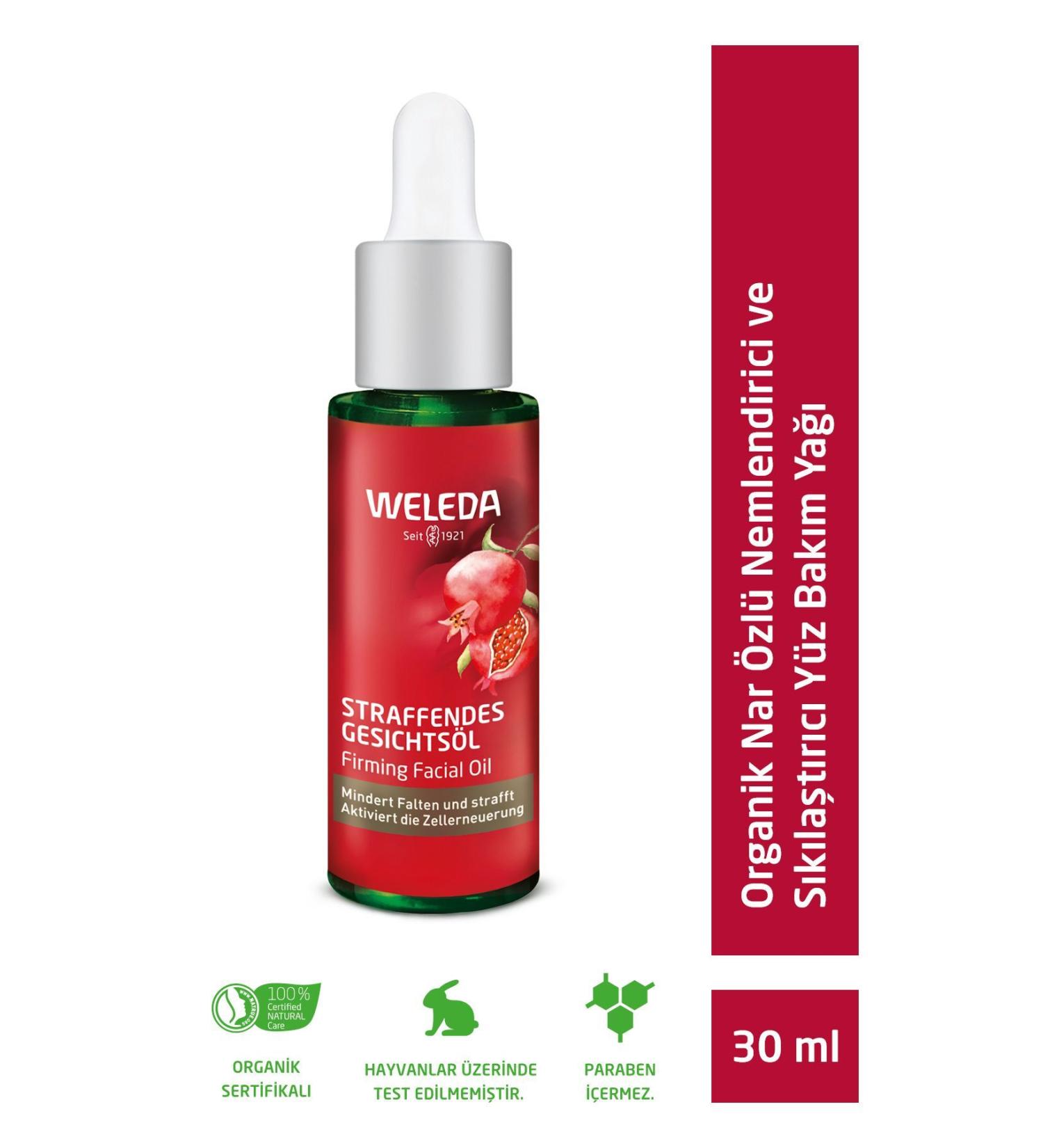 Weleda Pomegranate Firming Organic Pomegranate Moisturizing and Firming Face Care Oil 30ml - Buy Online on GoSupps.com