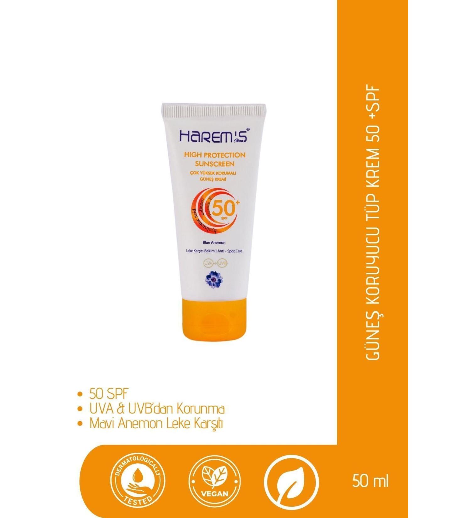 HAREM'S Sun Cream Protective Tube Lotion 50 Spf 50 ml - Buy Online on GoSupps.com