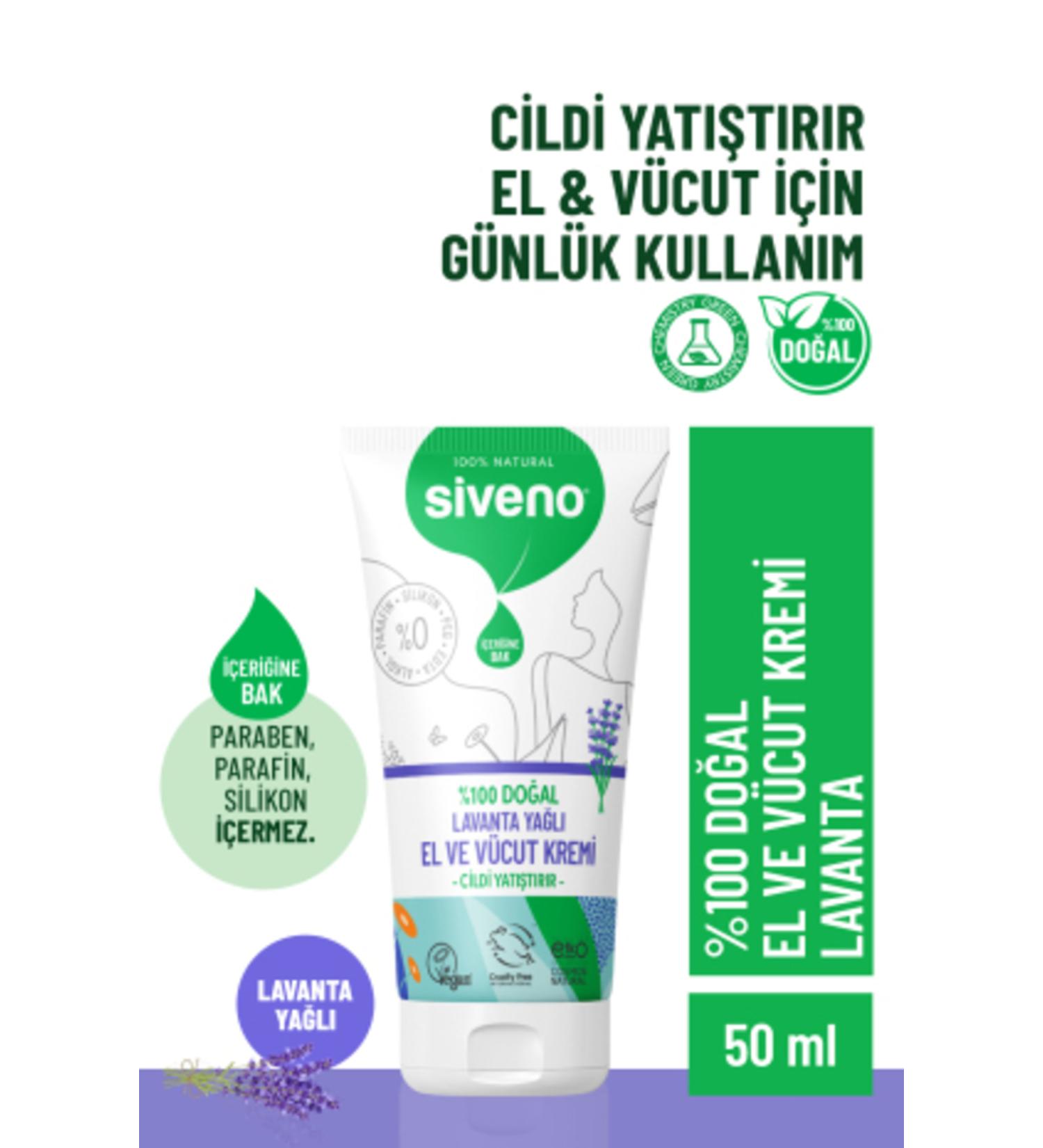 Siveno 0 Natural Hand and Body Cream Lavender Skin Soothing Repairing Intensive Moisturizer Vegan 50 ml - Buy Online on GoSupps.com