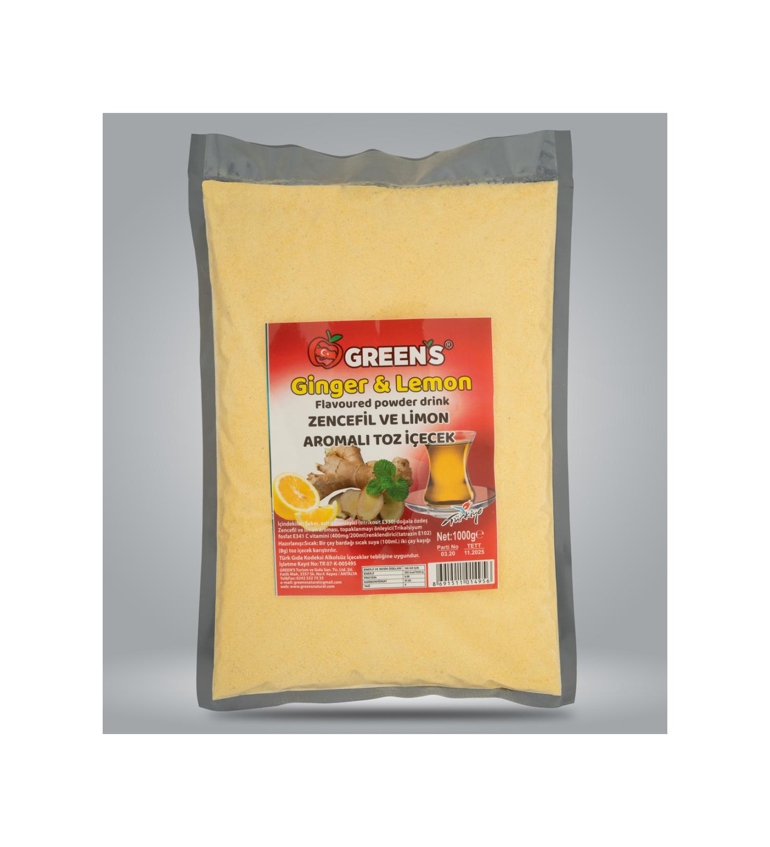 Green's Ginger and Lemon Flavored Powder Tea 1000 gr