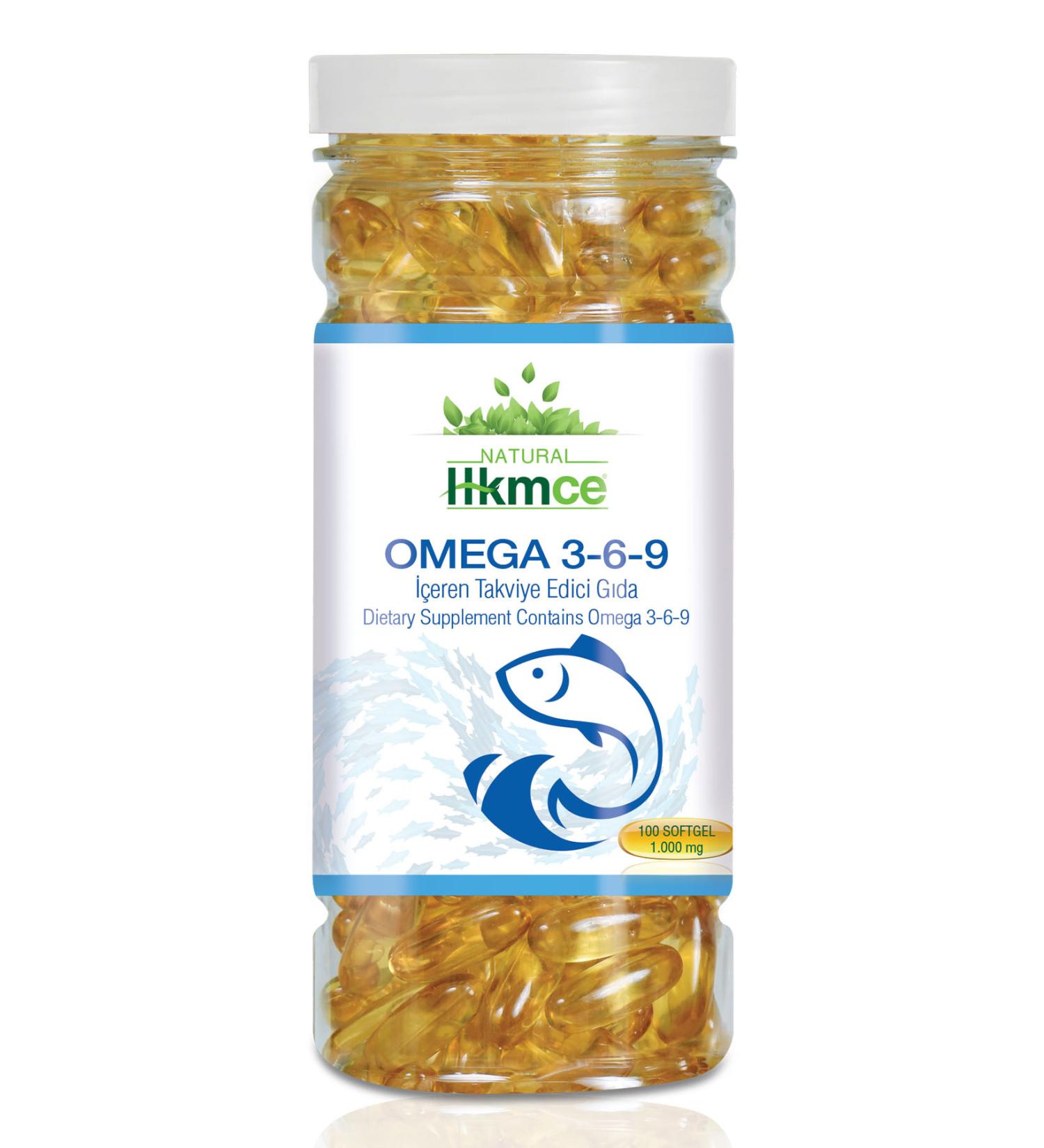 NaturalHekimce Omega 3 6 9 - 1340 Mg 100 Softgel Fish Oil - NaturalHekimce