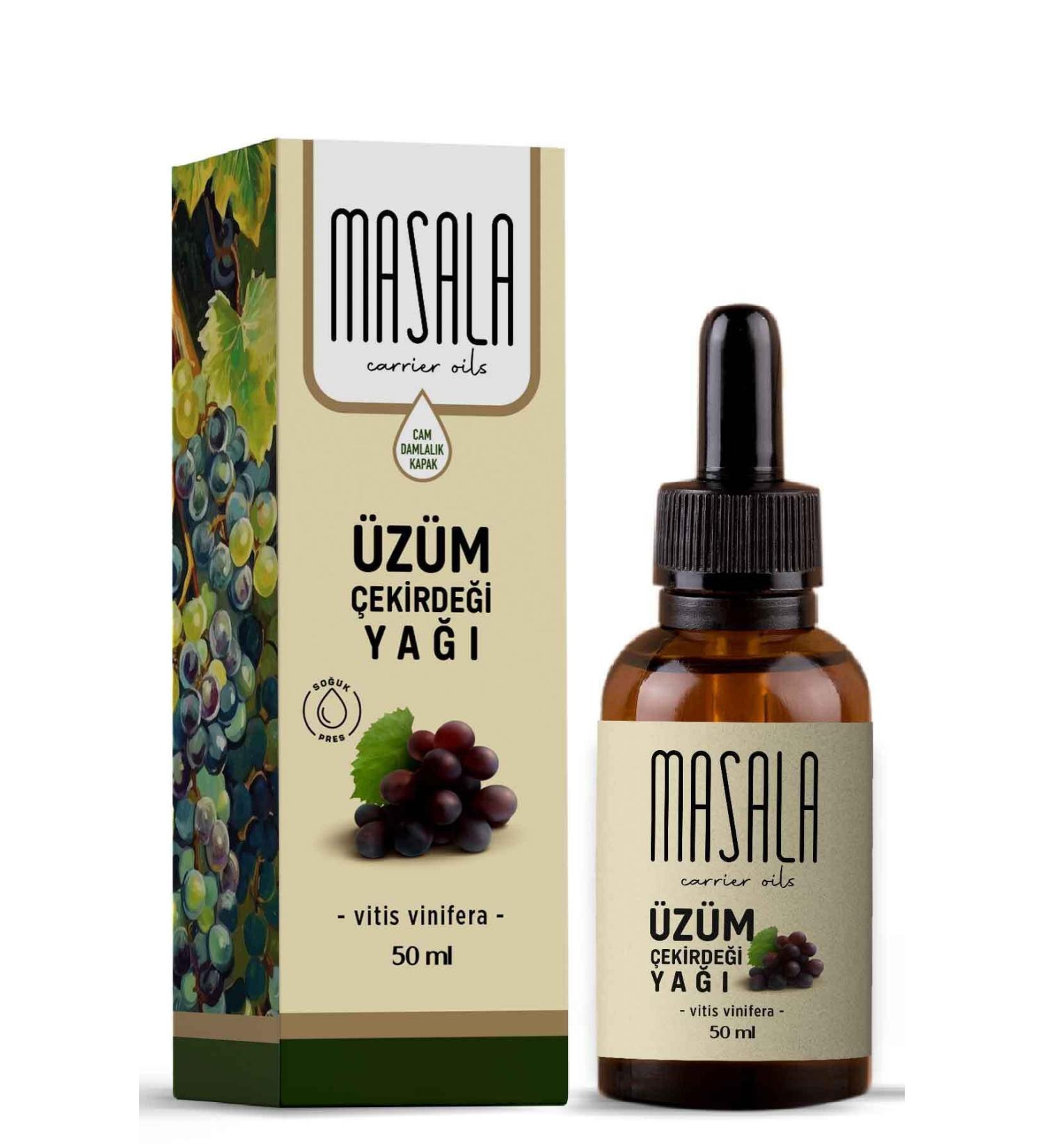 Masala Grape Seed Oil 50 ml. Cold Pressed - Buy Online on GoSupps.com