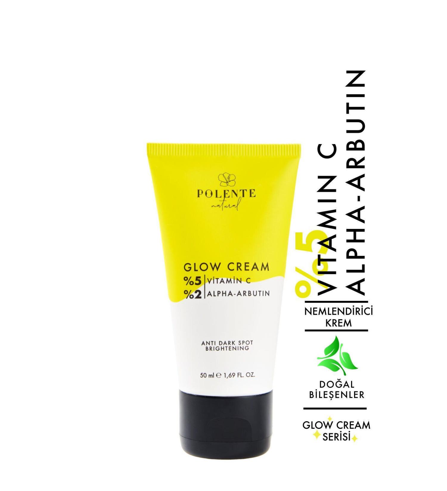 Polente Natural GLOW CREAM - Brightening Blemish Cream with Vitamin C & Arbutin 50 ml - Buy Online on GoSupps.com
