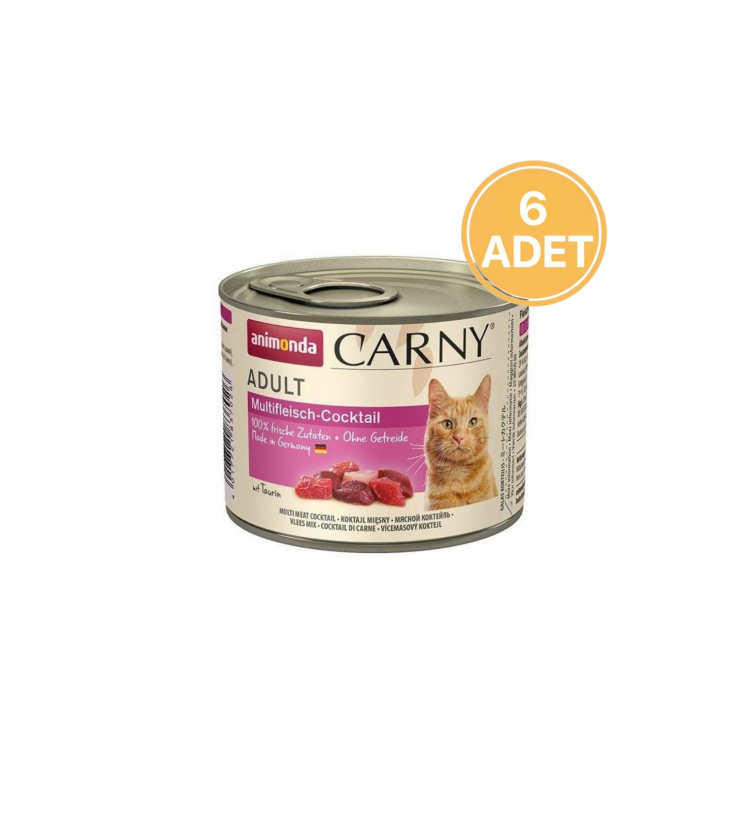 Animonda Carny Mixed Meat Cat Canned Food 200 Gr (6 Pieces)