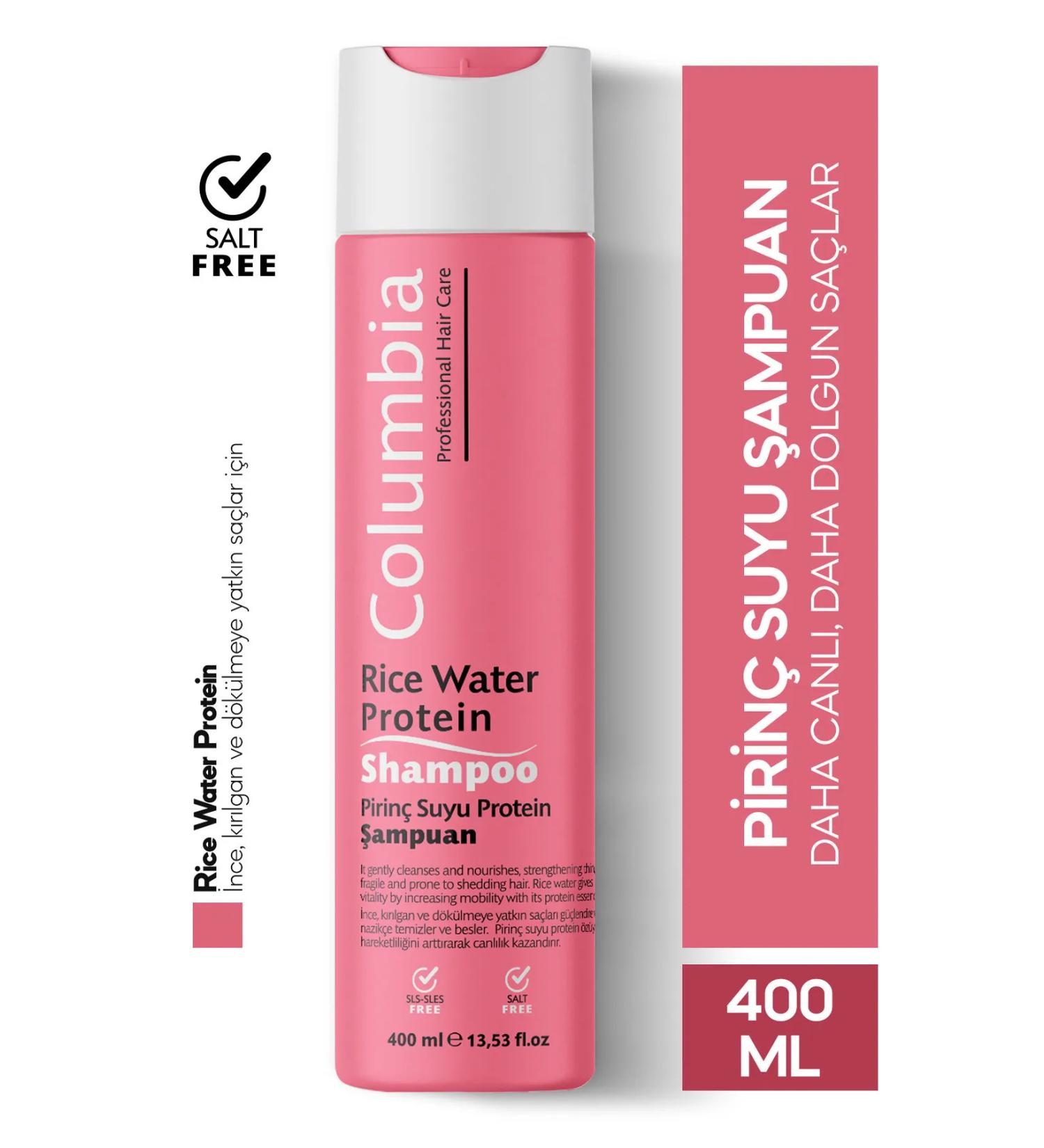 Columbia Anti Hair Loss Rice Water Protein Shampoo 400 ml - Buy Online on GoSupps.com