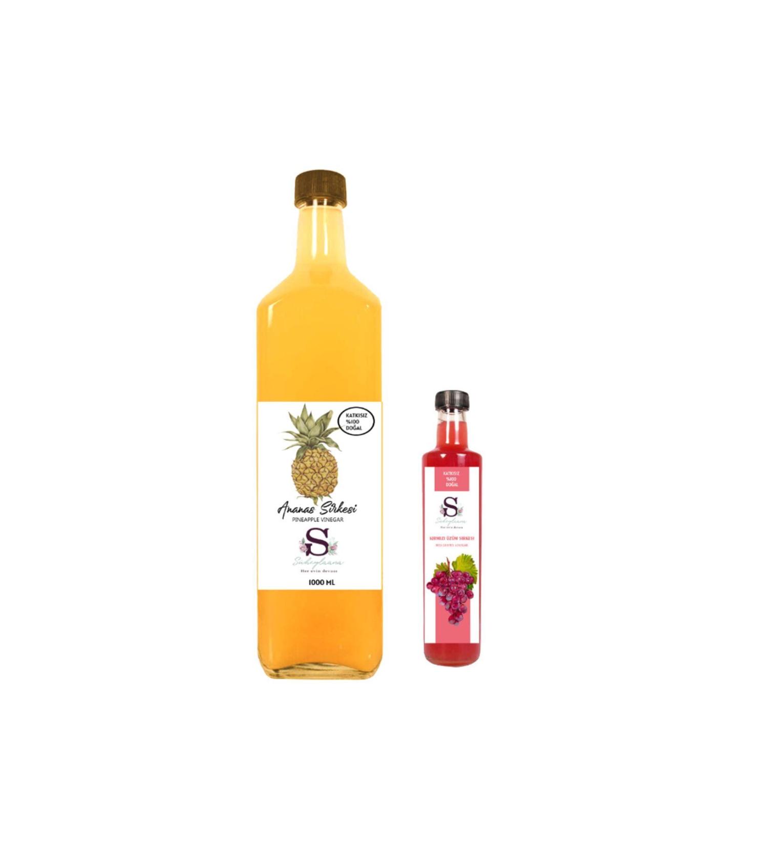 Suheylaana Natural Pineapple Vinegar 1000 ml and Red Grape Vinegar 250 ml