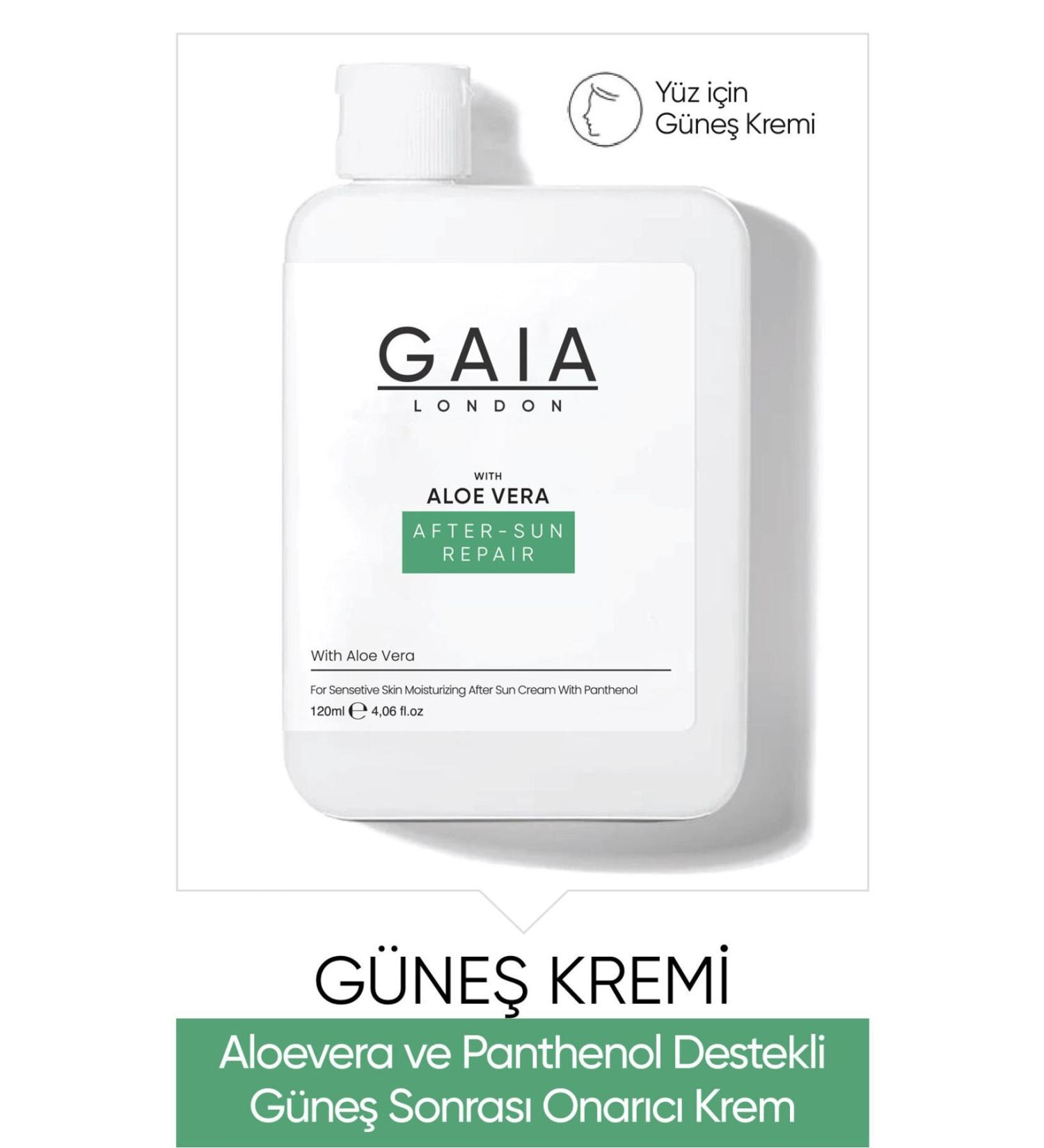 Gaia London After Sun Aloe Vera Anti-Redness Peeling Flaking Cream Gel 100ml - Buy Online on GoSupps.com