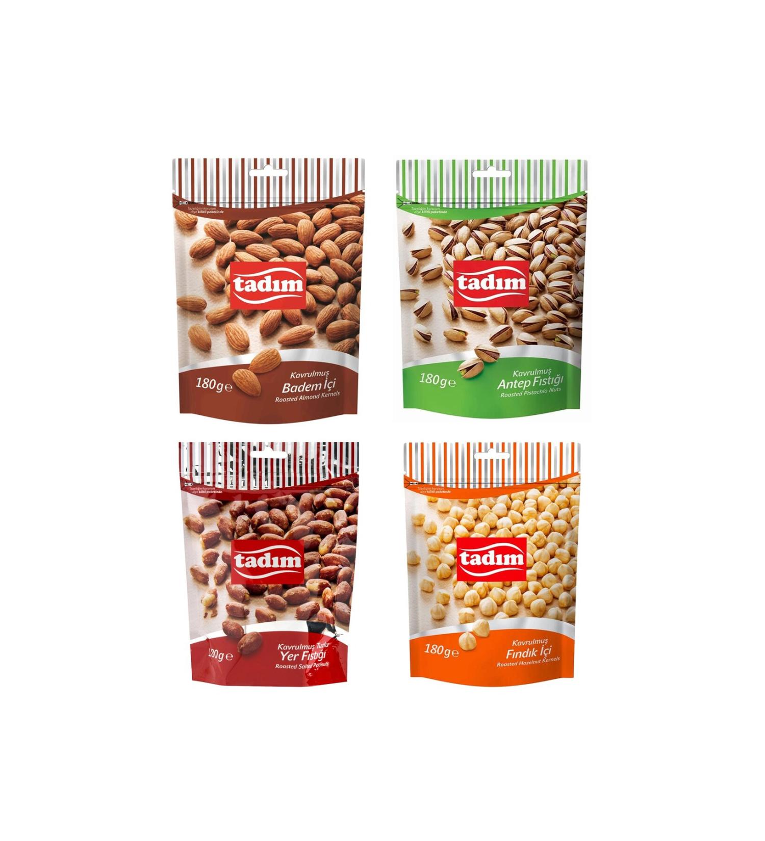 Tad m Almond-Pistachio-Peanut-Hazelnut Kernel 180 gr 4-Piece Mixed Package
