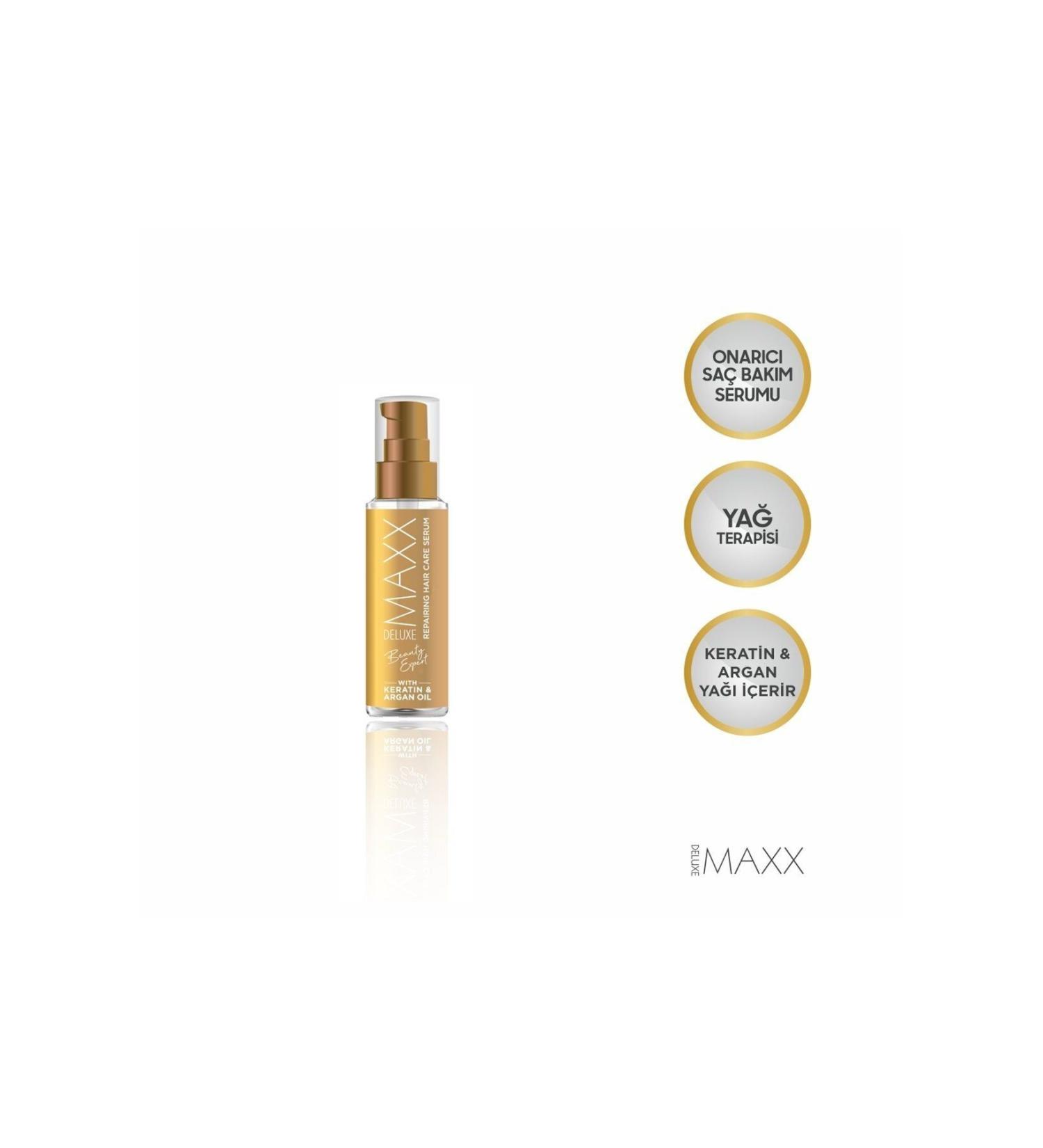 MAXX DELUXE BEAUTY EXPERT Keratin & Argan Oil Essence Hair Care Serum 100 ml - Buy Online on GoSupps.com