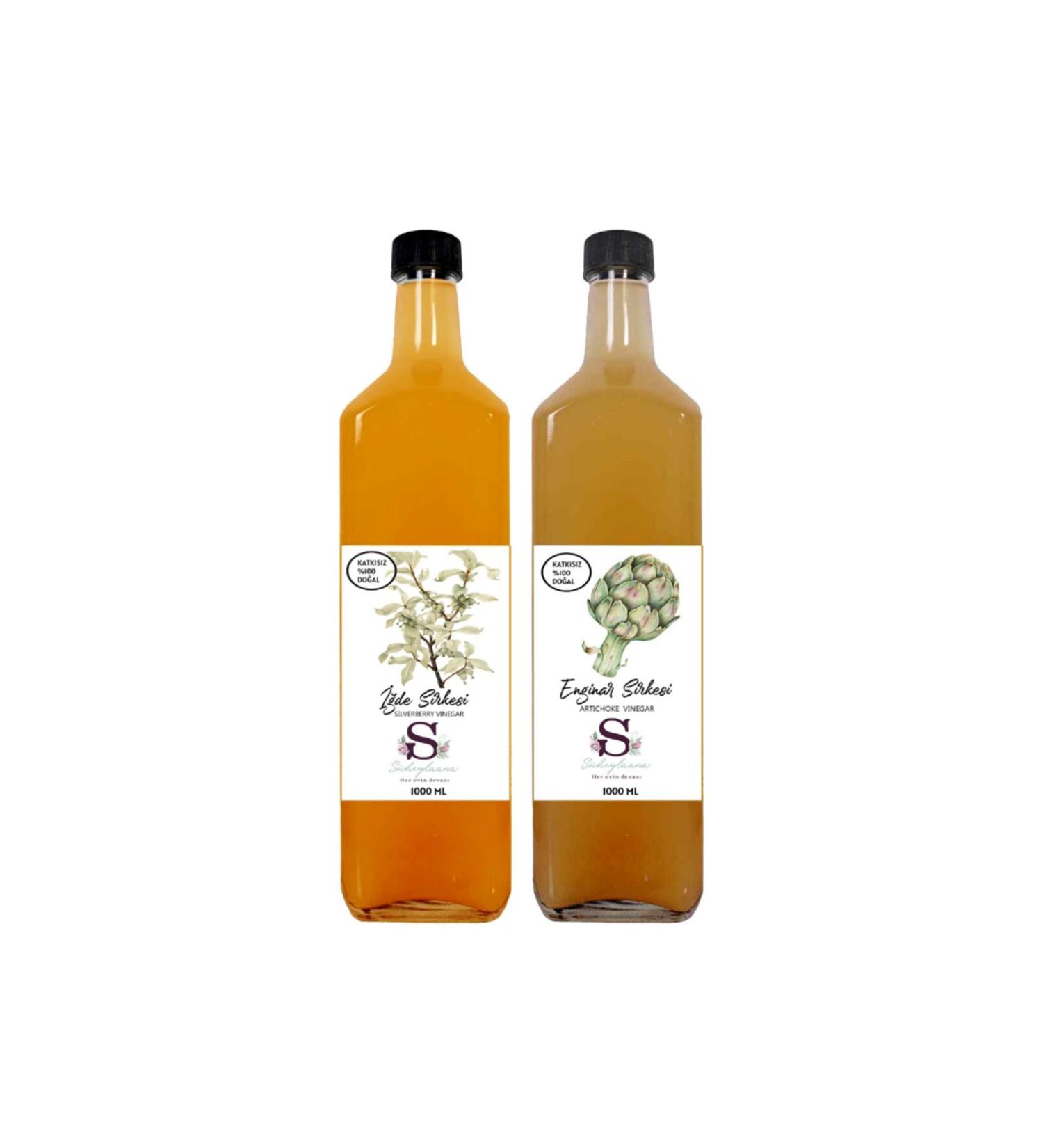 S heylaana Natural Oleaster Vinegar 1000 ml and Artichoke Vinegar 1000 ml