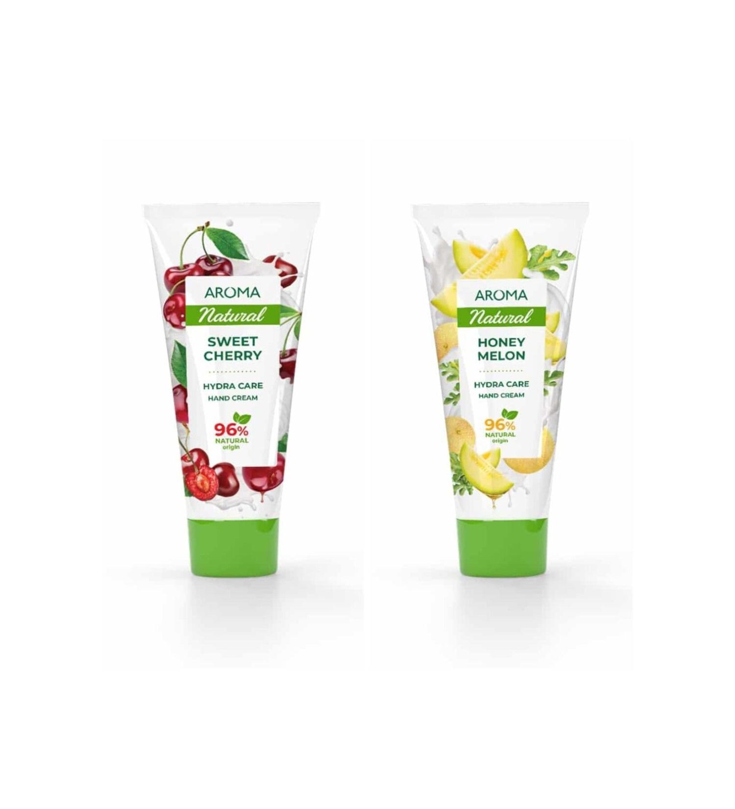 AROMA NATURAL SWEET CHERRY 75 ml + AROMA NATURAL HONEY MELON 75 ml Hand Cream