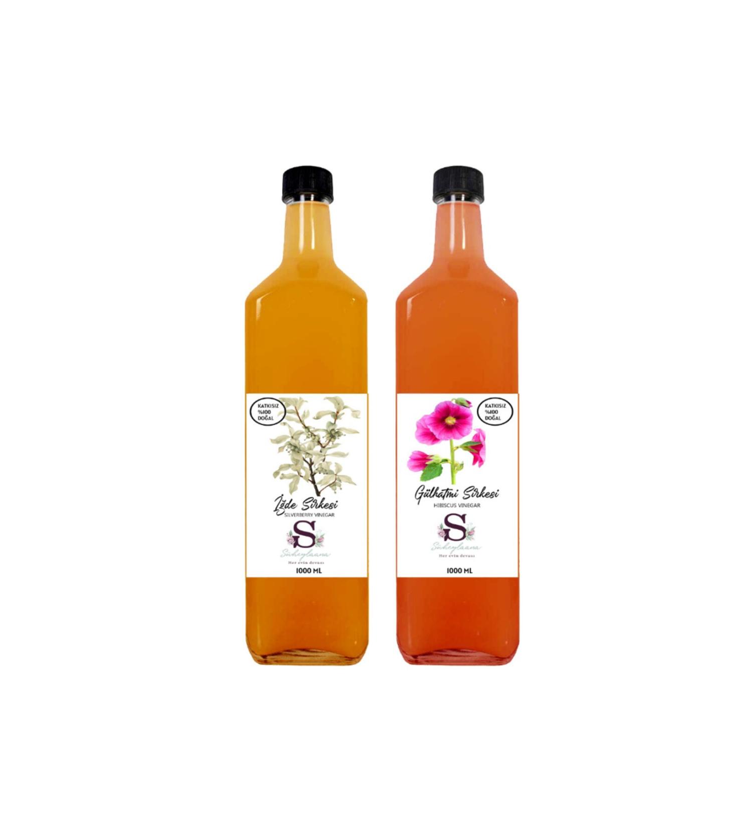 Suheylaana Natural Oleaster Vinegar 1000 ml and Hollyhock Vinegar 1000 ml
