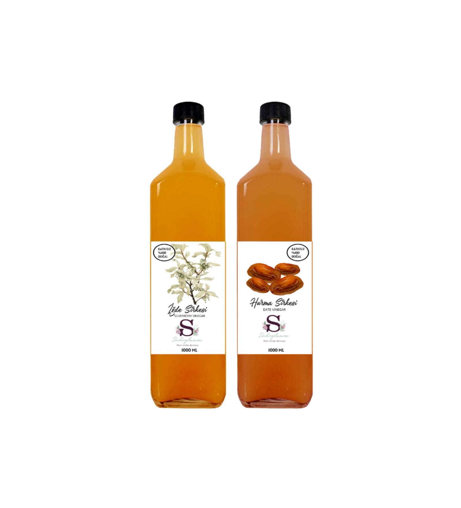 Suheylaana Natural Oleaster Vinegar 1000 ml and Date Vinegar 1000 ml