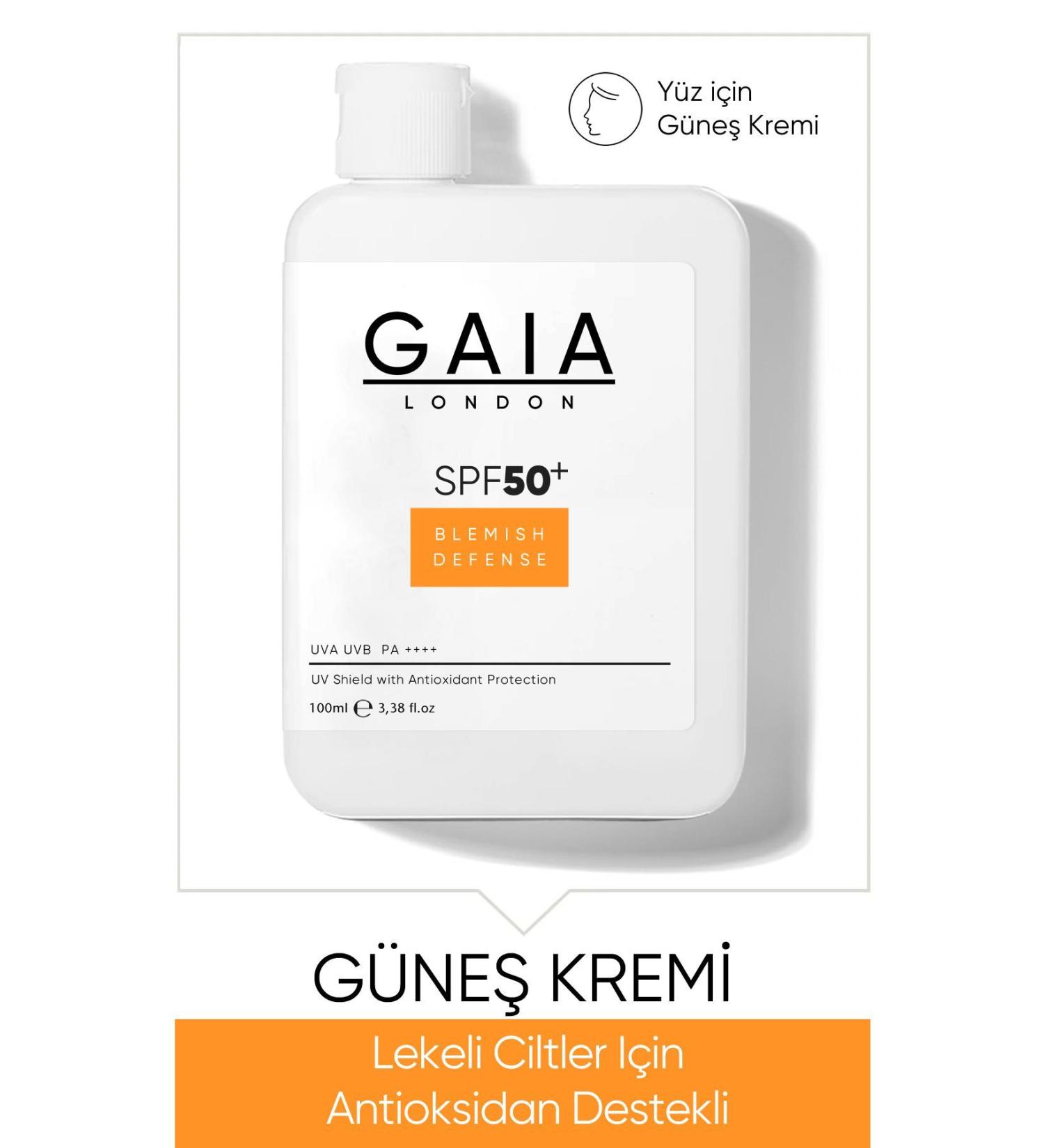 Gaia London Antioxidant Supported 50spf UVA/UVB Blemish Defense Sunscreen for Blemished Skin 120 ml - Buy Online on GoSupps.com