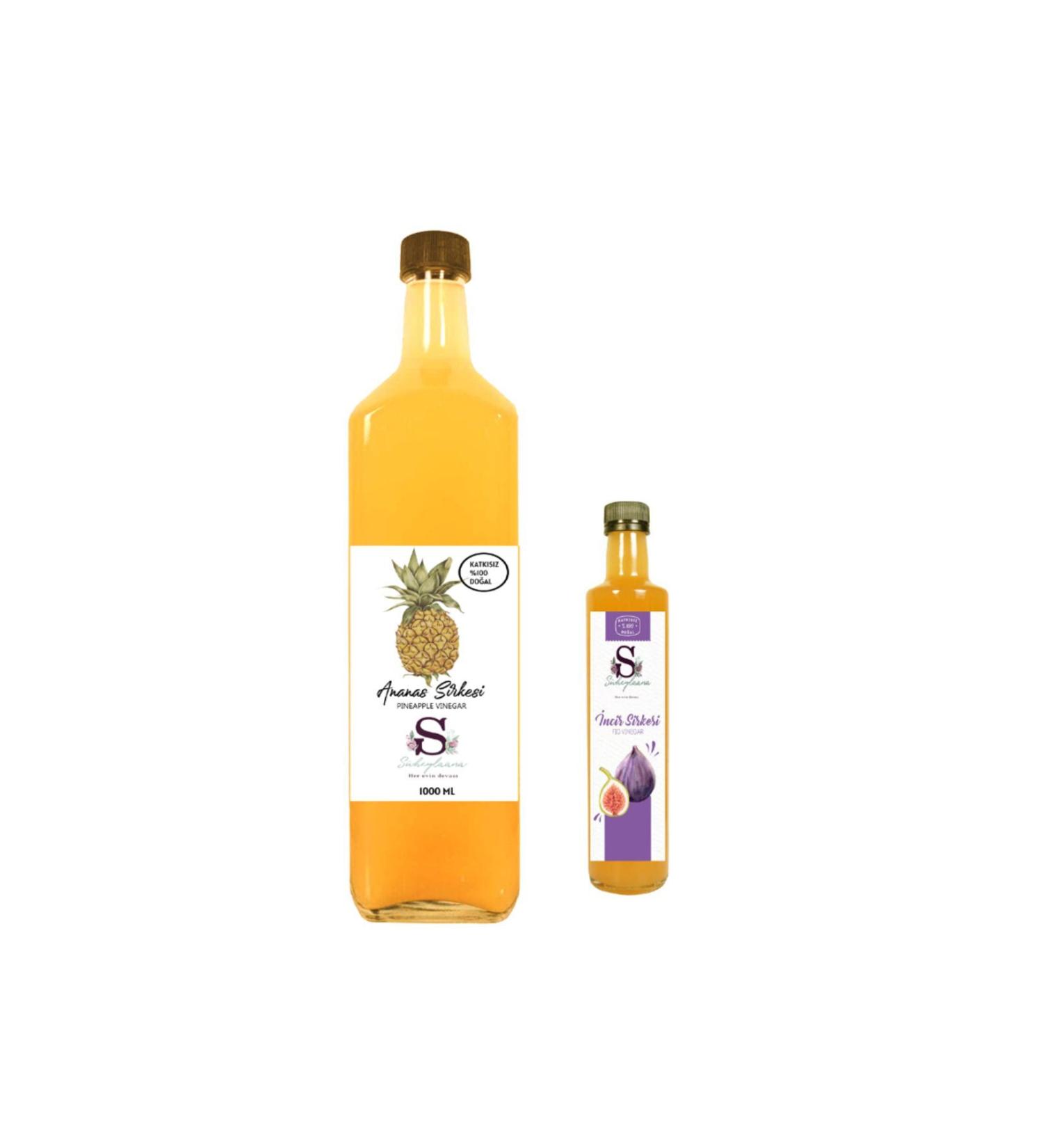 S heylaana Natural Pineapple Vinegar 1000 ml and Fig Vinegar 250 ml