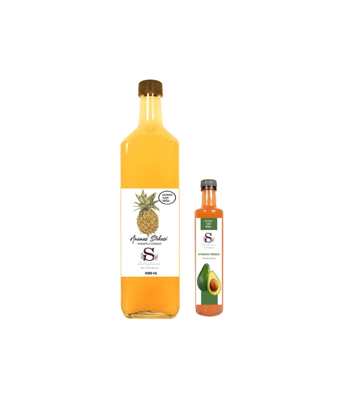 S heylaana Natural Pineapple Vinegar 1000 ml and Avocado Vinegar 250 ml
