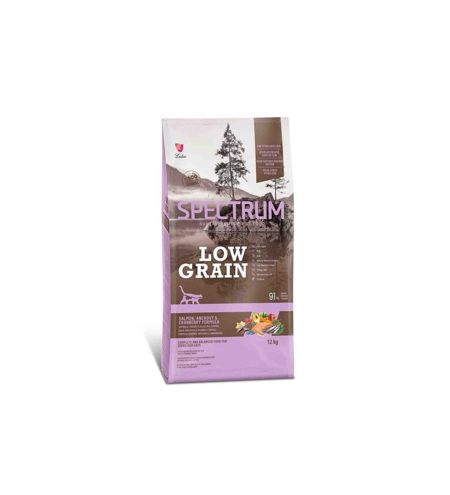 Alisopping Spectrum Low Grain Salmon Anchovy and Blueberry Sterilized Cat Food 12kg