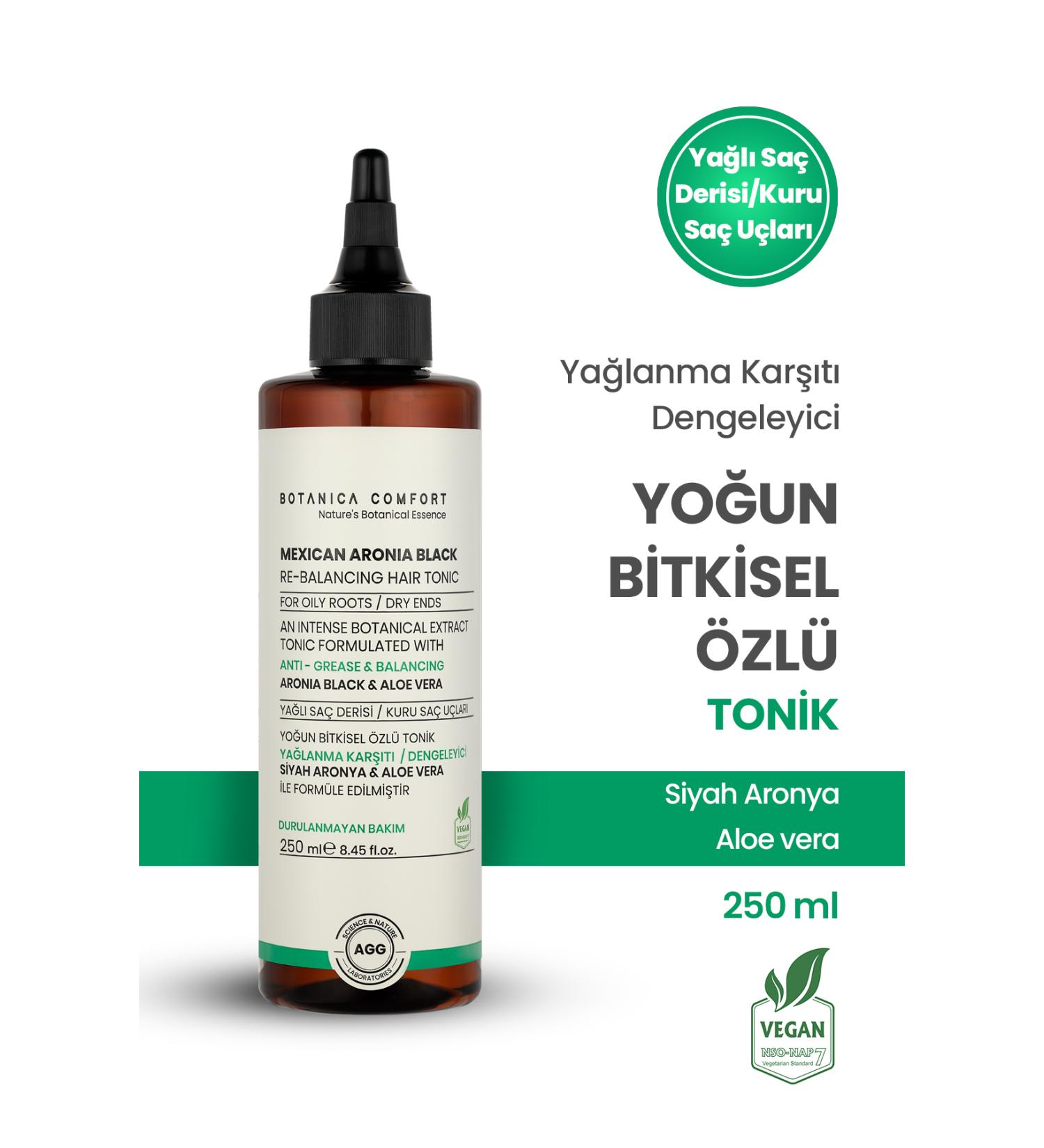 BOTANICA COMFORT Sebum Balancing Anti-Oily Black Aronia Berry Extract Strengthening Hair Care Tonic 250 ML - Buy Online on GoSupps.com