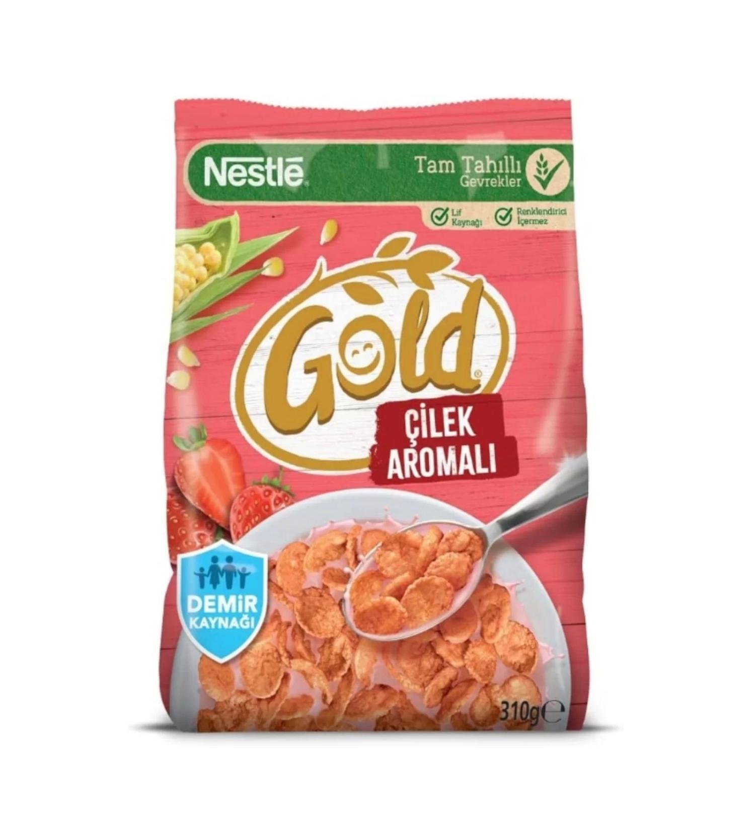 Nestle Gold Corn Flakes Strawberry Corn Flakes 310G - Buy Online on GoSupps.com