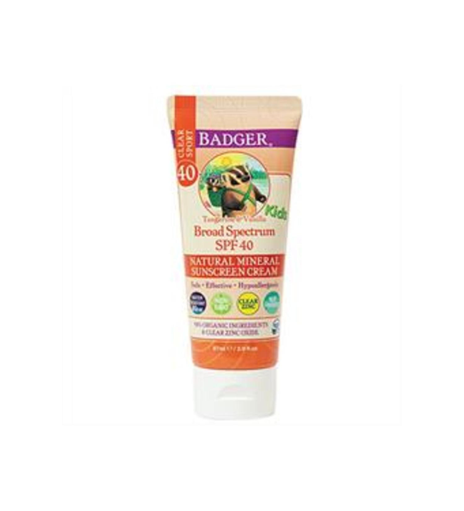 Baby ( CLAY MASK GIFT ) Badger Clear Zinc Children's Sun Cream SPF40 87ml ( 1 PIECE )