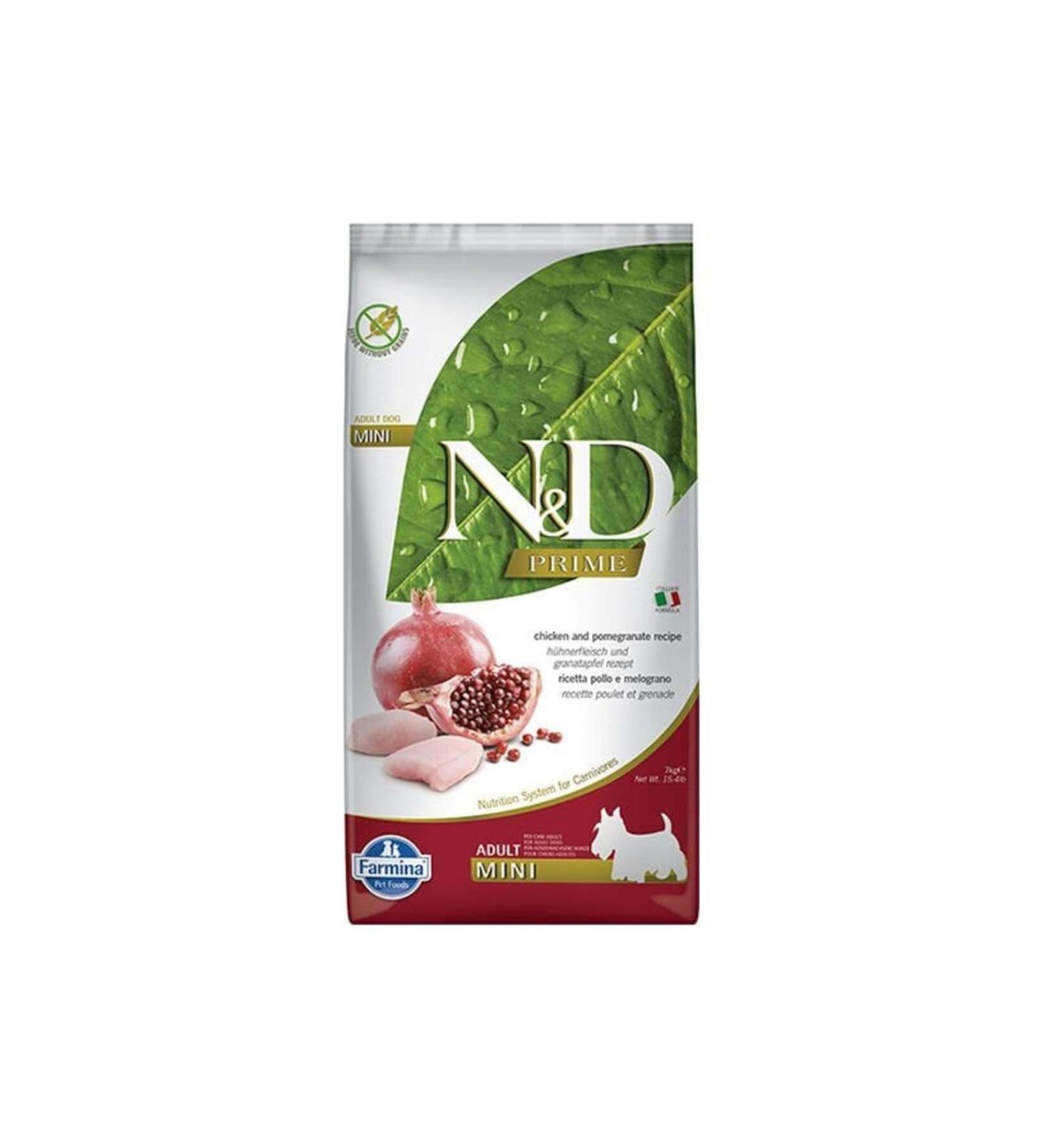 N & D Prime Chicken and Pomegranate Small Breed Grain Free Puppy Dog Food 7 Kg - Tp739000