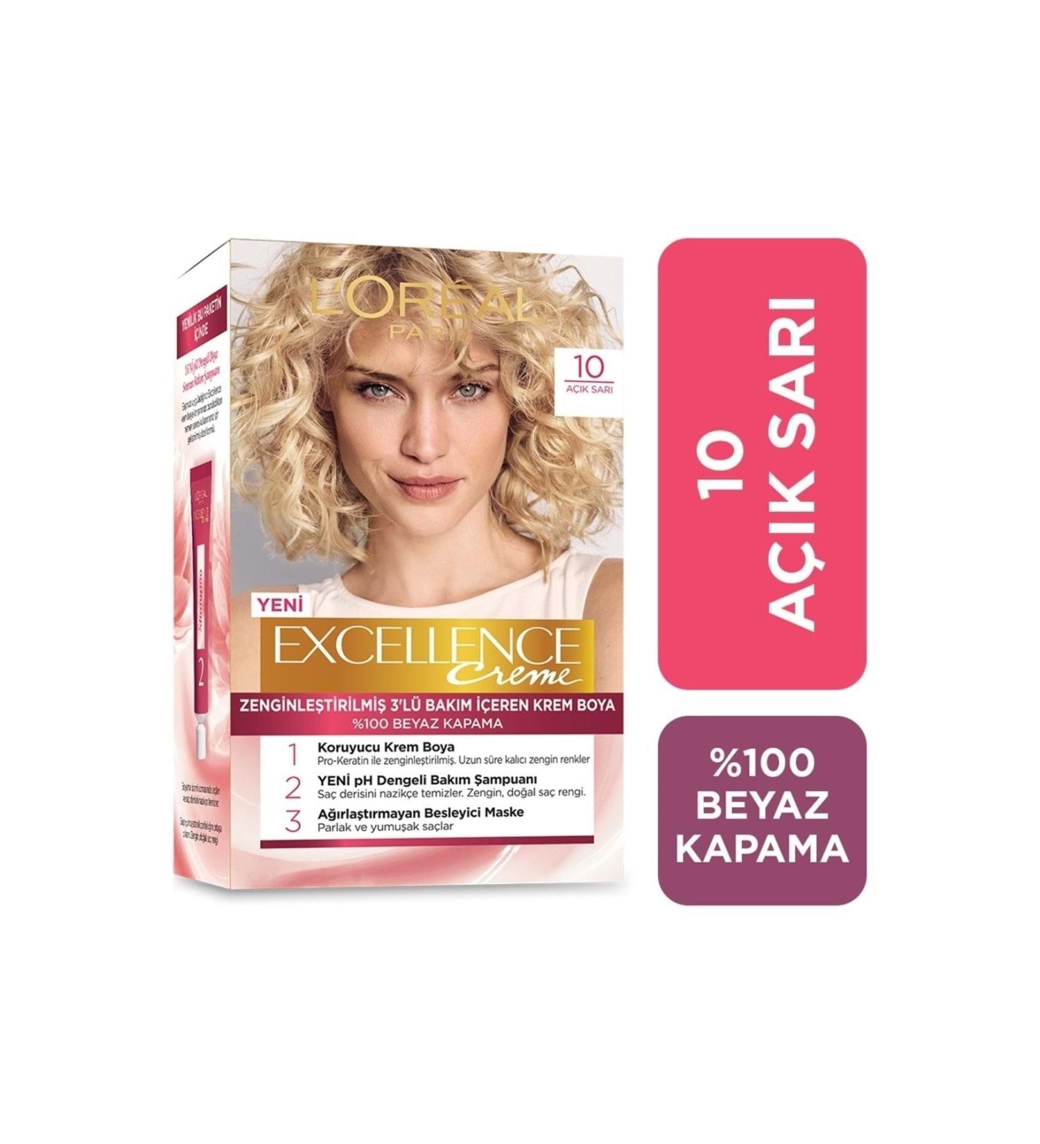 L'Oreal Paris L'or al Paris Excellence Creme Hair Dye 10 Light Blonde